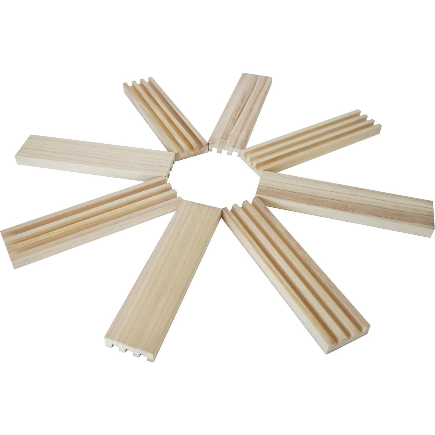 Juego de 8 Soportes de Dominó de Madera DNB - 3 Ranuras