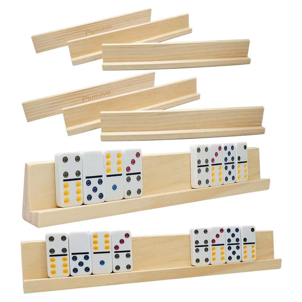 Juego de 8 Soportes de Dominó Plusvivo - Madera 35.4x5.1x3 cm