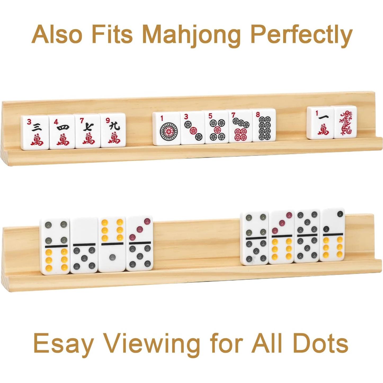 Juego de 8 Soportes de Dominó Plusvivo - Madera 35.4x5.1x3 cm