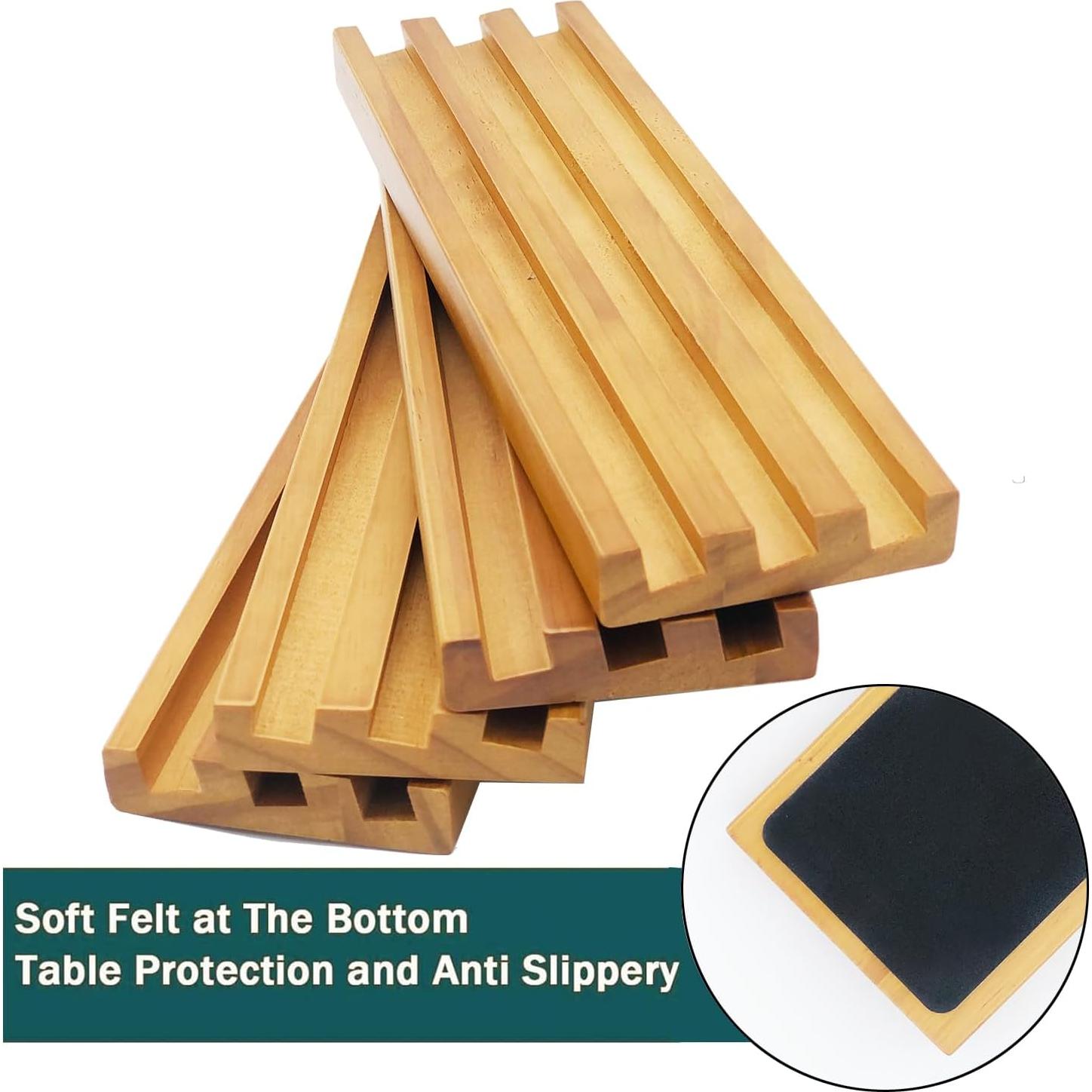 Juego de 6 Soportes de Dominó de Madera ESSAJOY 25.4x7.1 cm