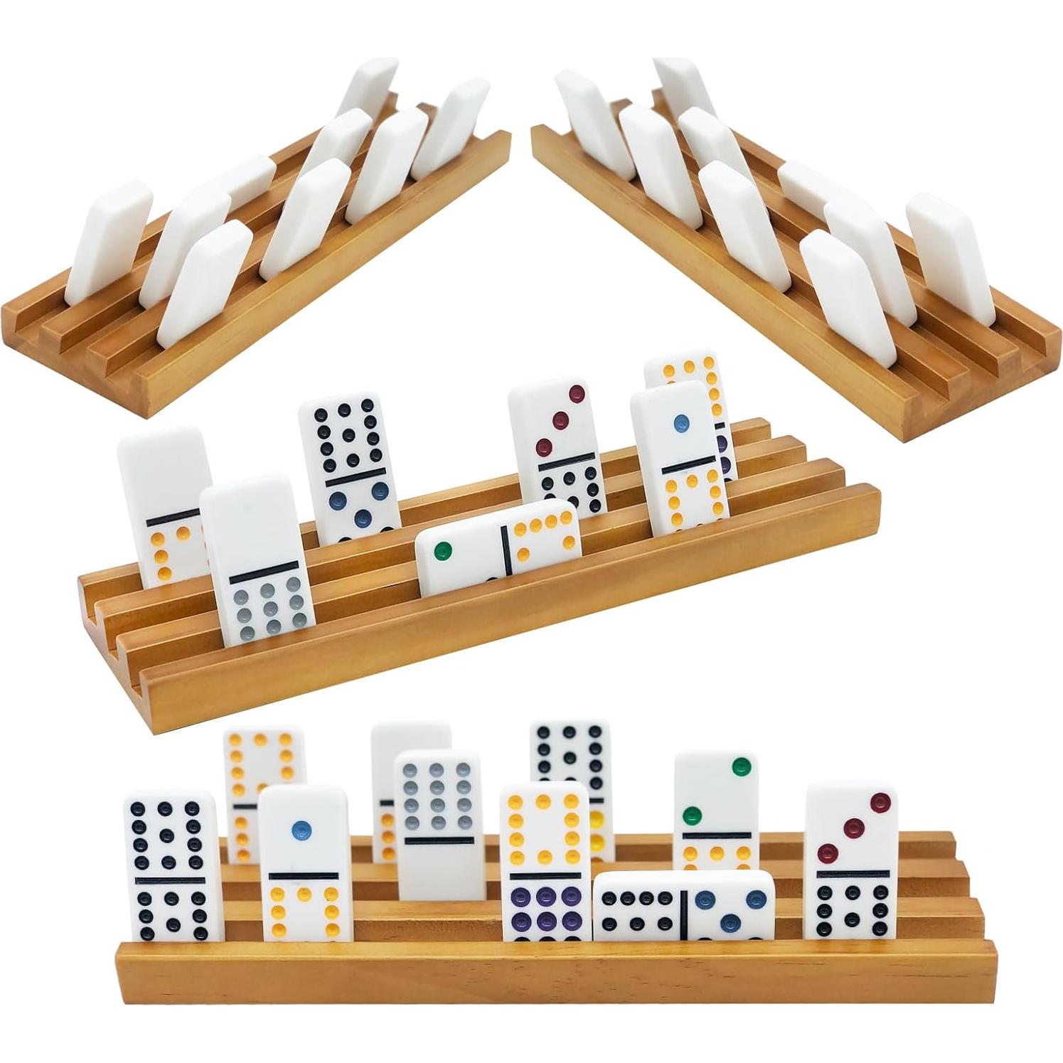 Juego de 6 Soportes de Dominó de Madera ESSAJOY 25.4x7.1 cm