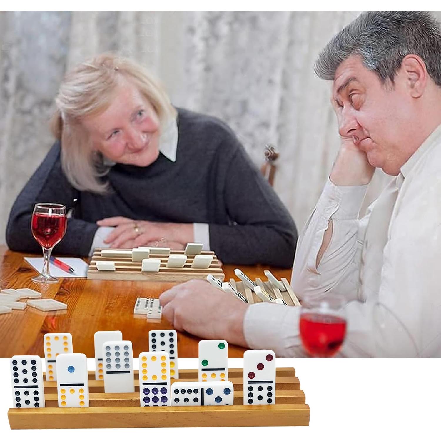 Juego de 6 Soportes de Dominó de Madera ESSAJOY 25.4x7.1 cm