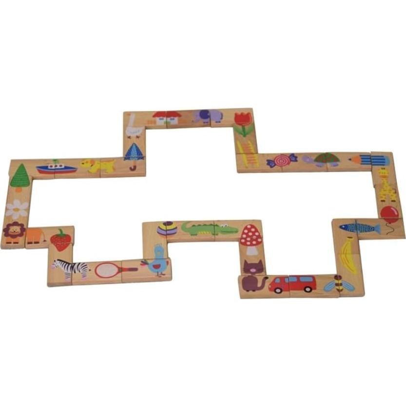 Juguete Educativo de Madera GracesDawn 28 Piezas Dominó