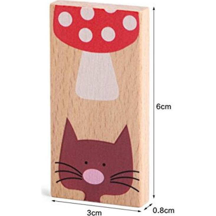 Juguete Educativo de Madera GracesDawn 28 Piezas Dominó