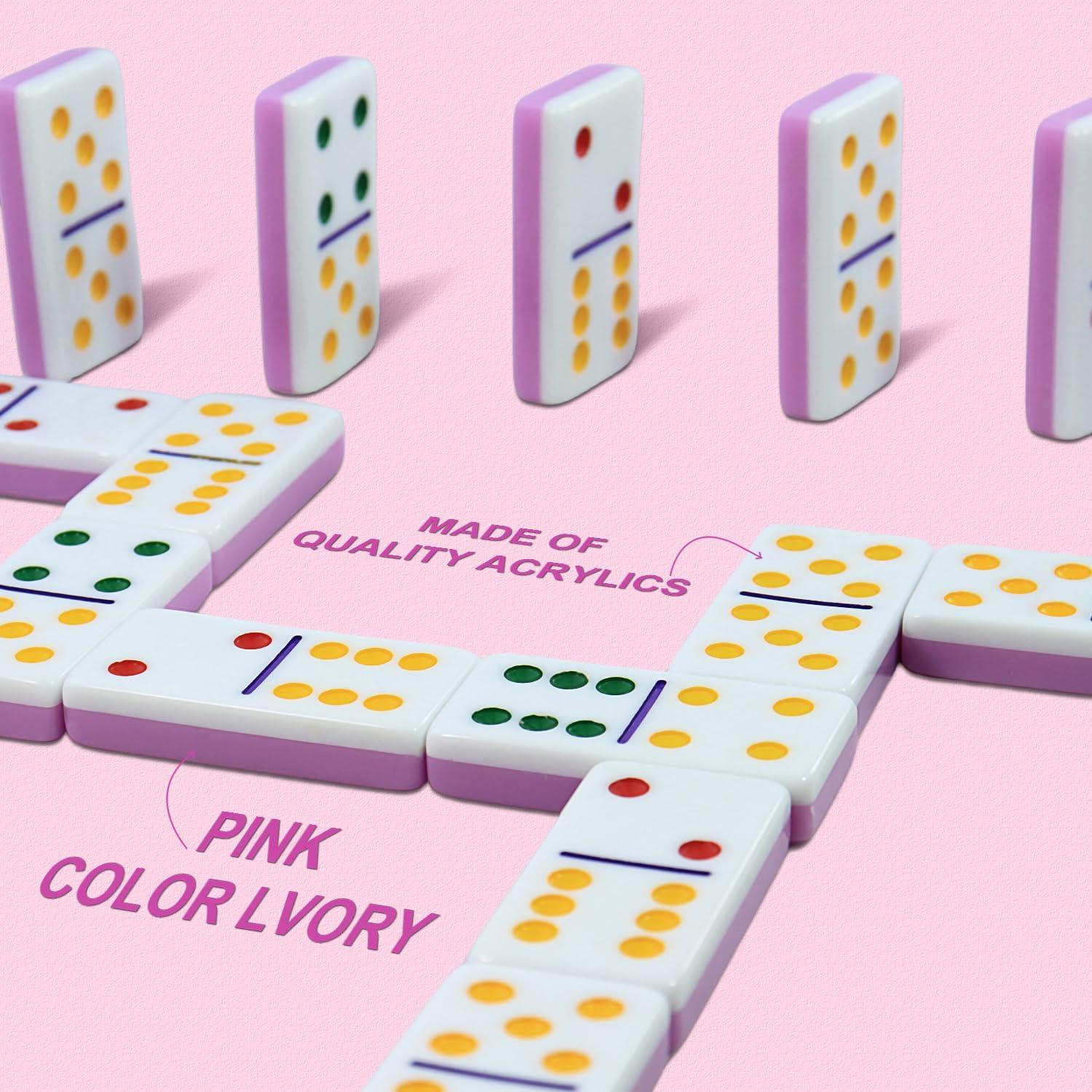 Juego de Dominó Doble 6 IDTQ-DPL-28 con 28 Fichas y Dados