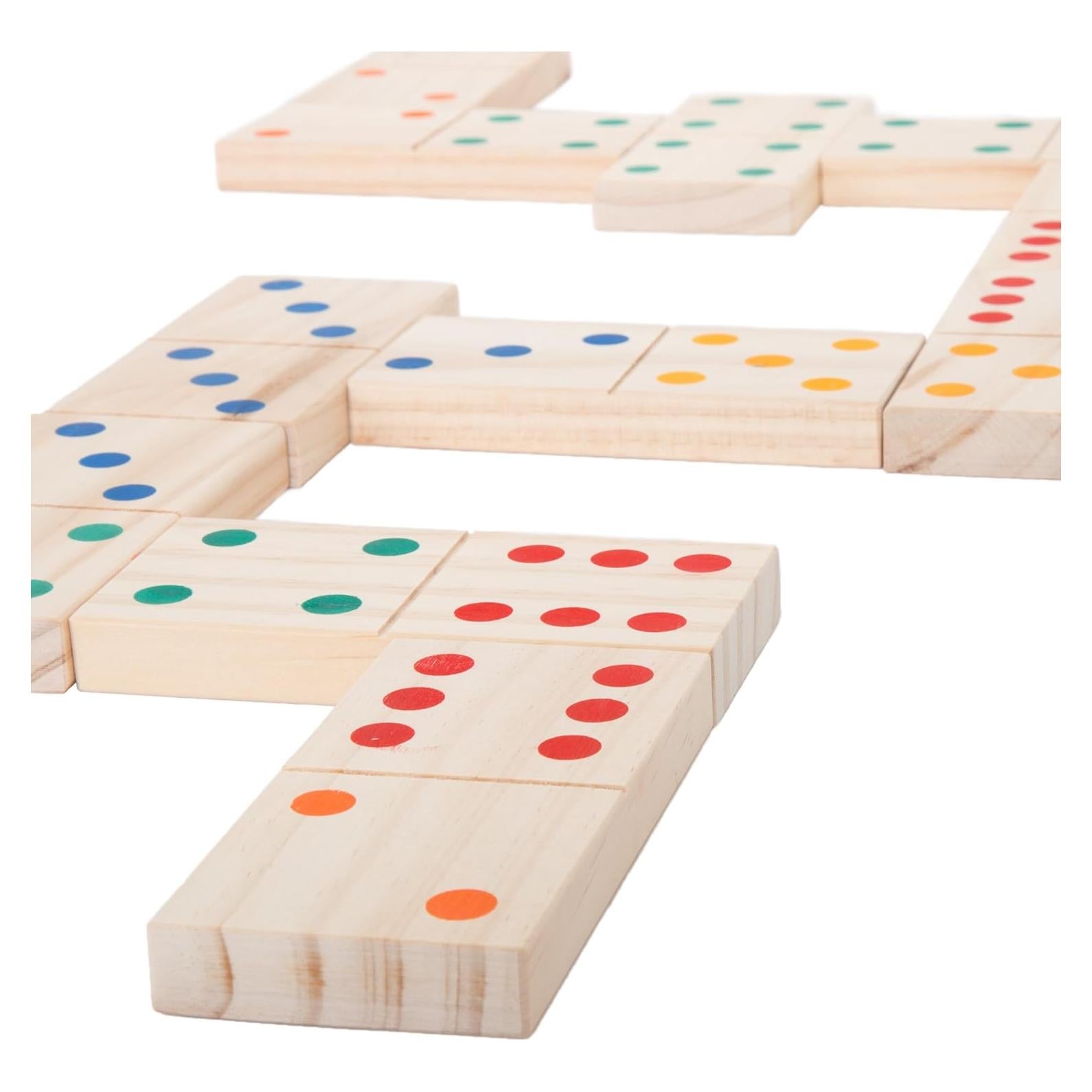 Juego de Dominó Gigante Hey! Juega! - 28 Piezas de Madera