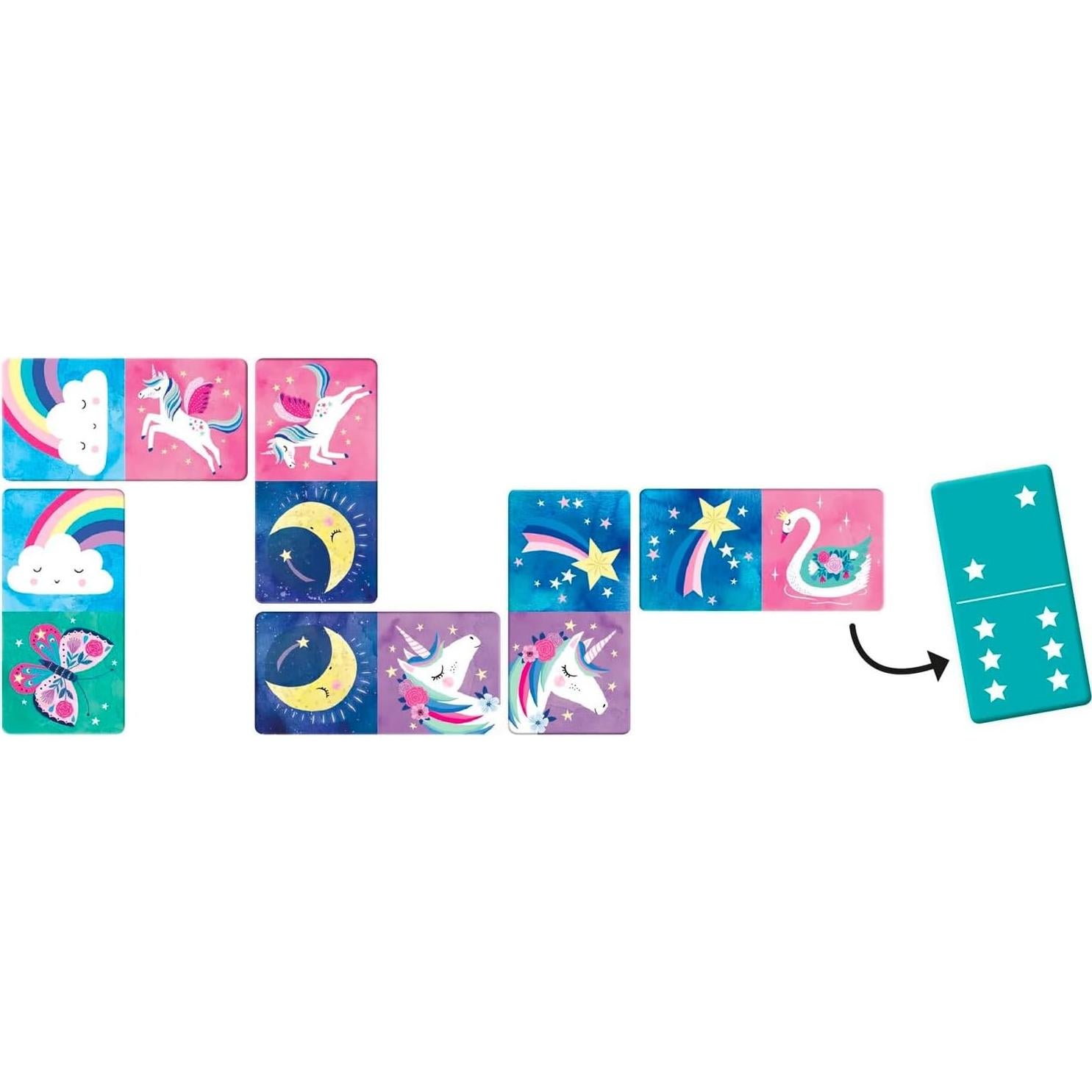 Dominó Unicornio Mudpuppy - 28 Piezas Jumbo Ecológico