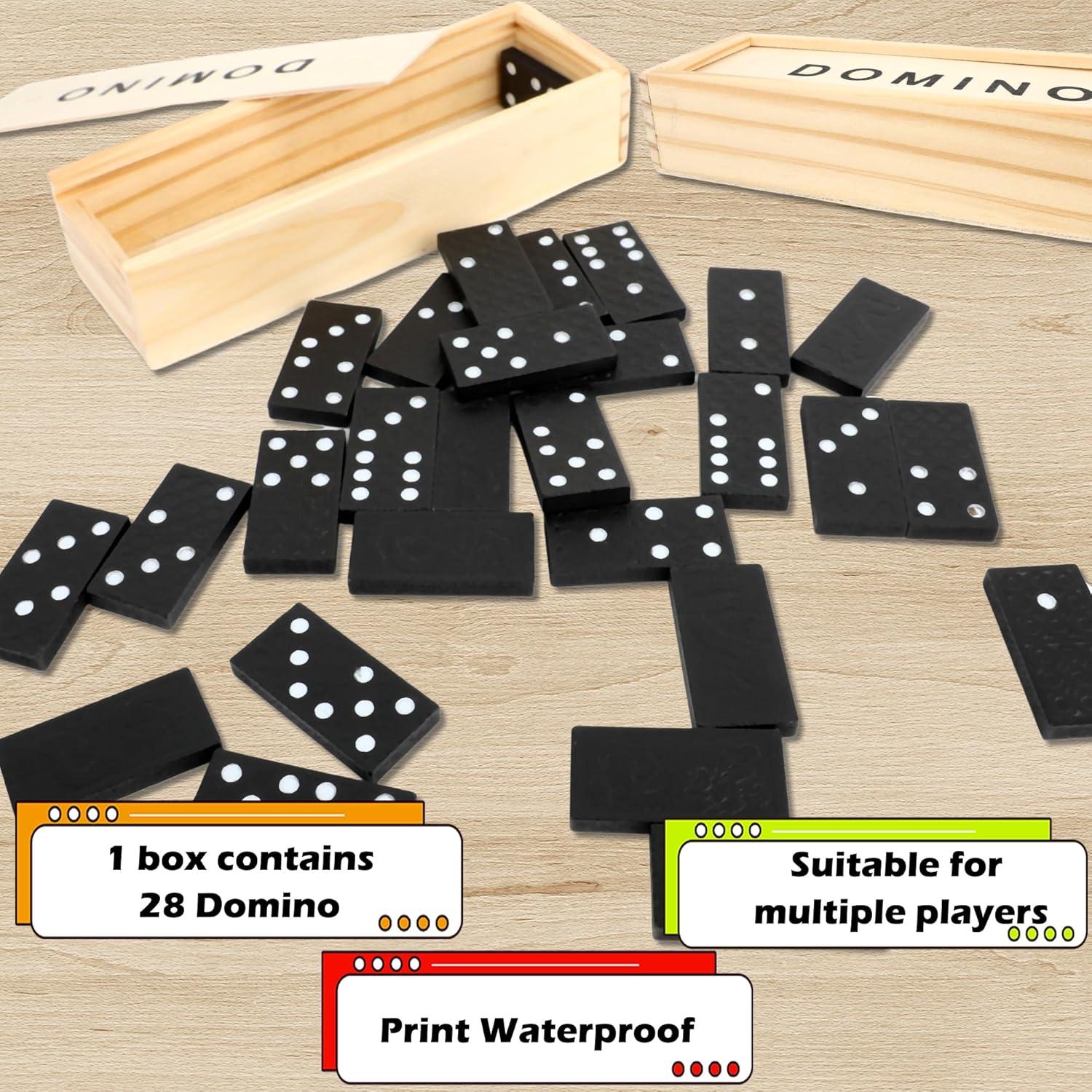30 Juegos de Dominó de Madera Mini Kugliwa Doble 6 para Niños