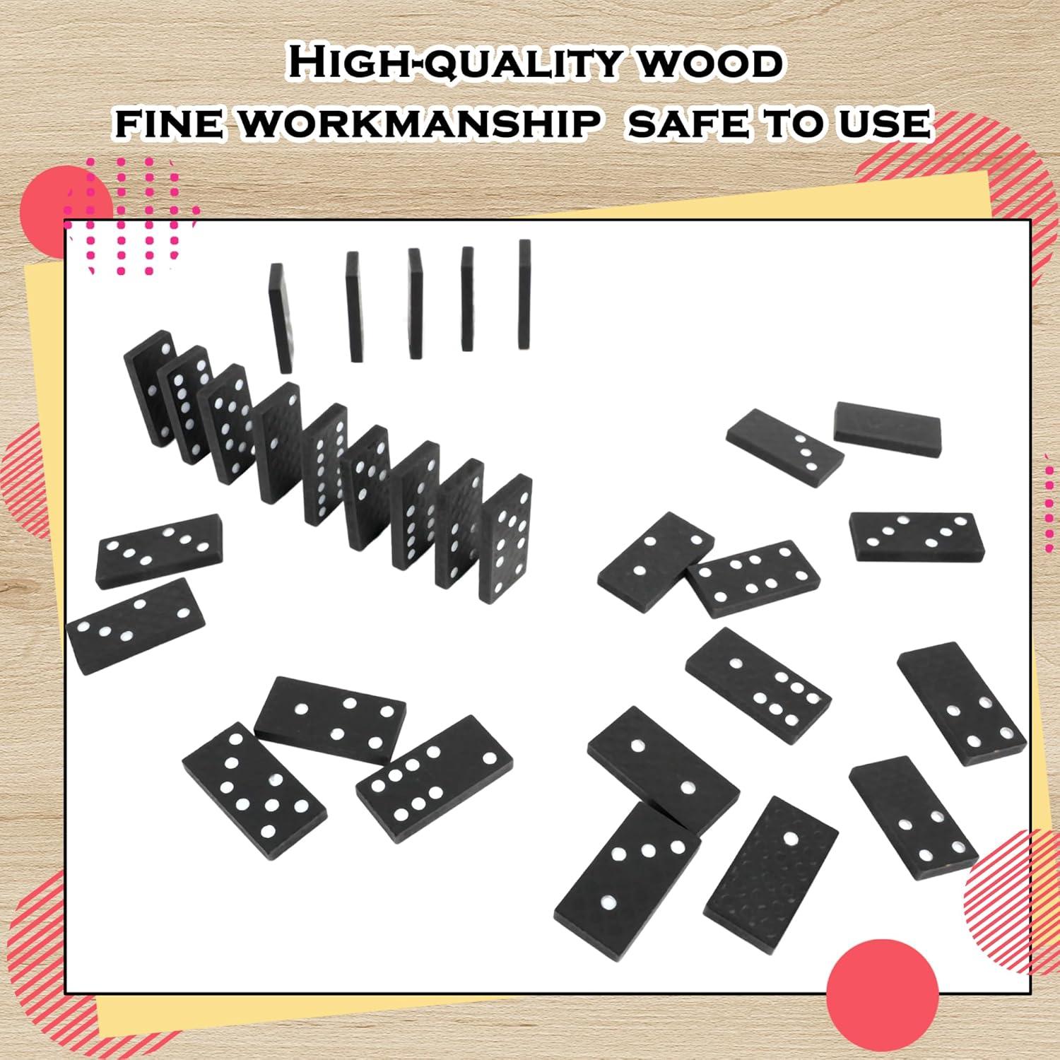 30 Juegos de Dominó de Madera Mini Kugliwa Doble 6 para Niños