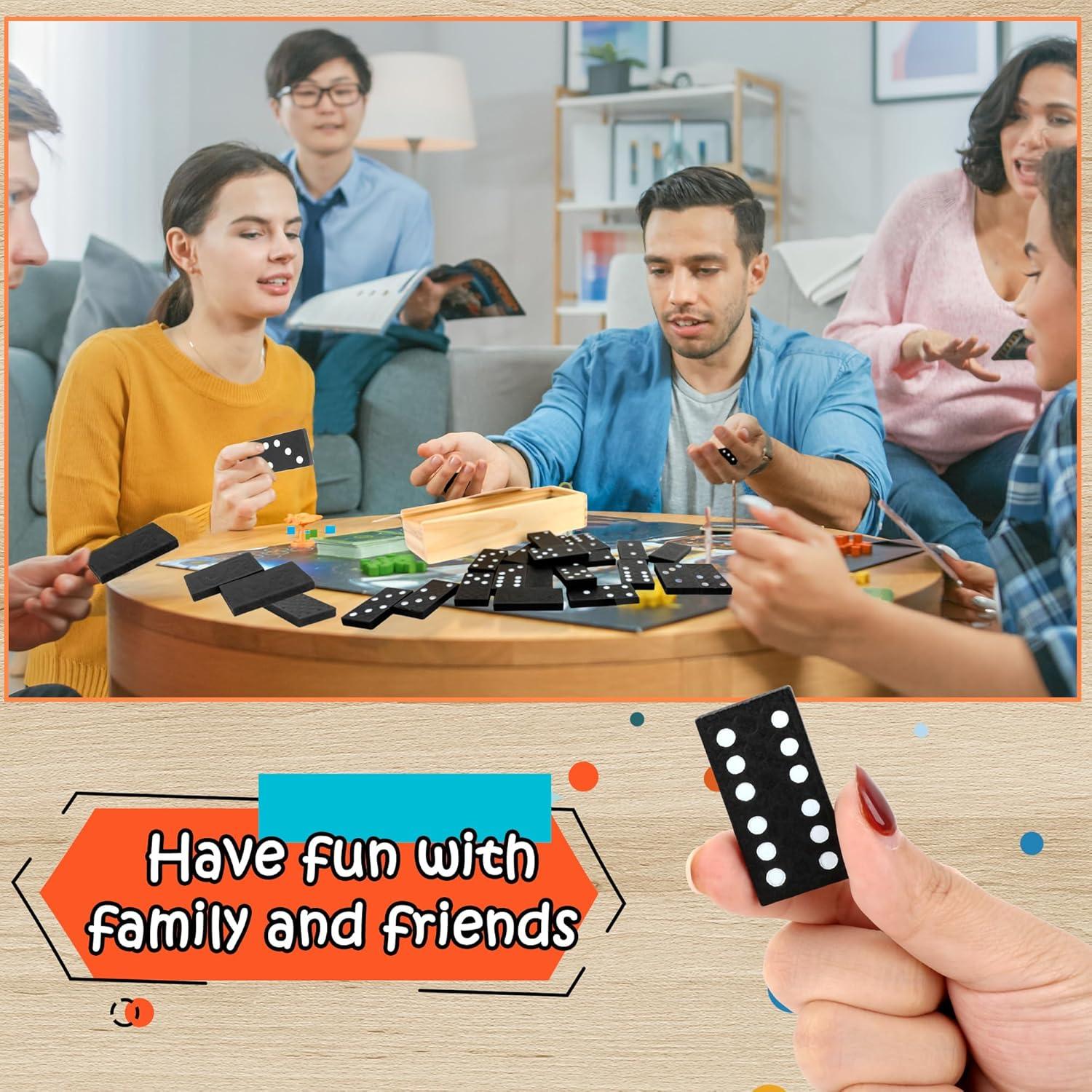 30 Juegos de Dominó de Madera Mini Kugliwa Doble 6 para Niños