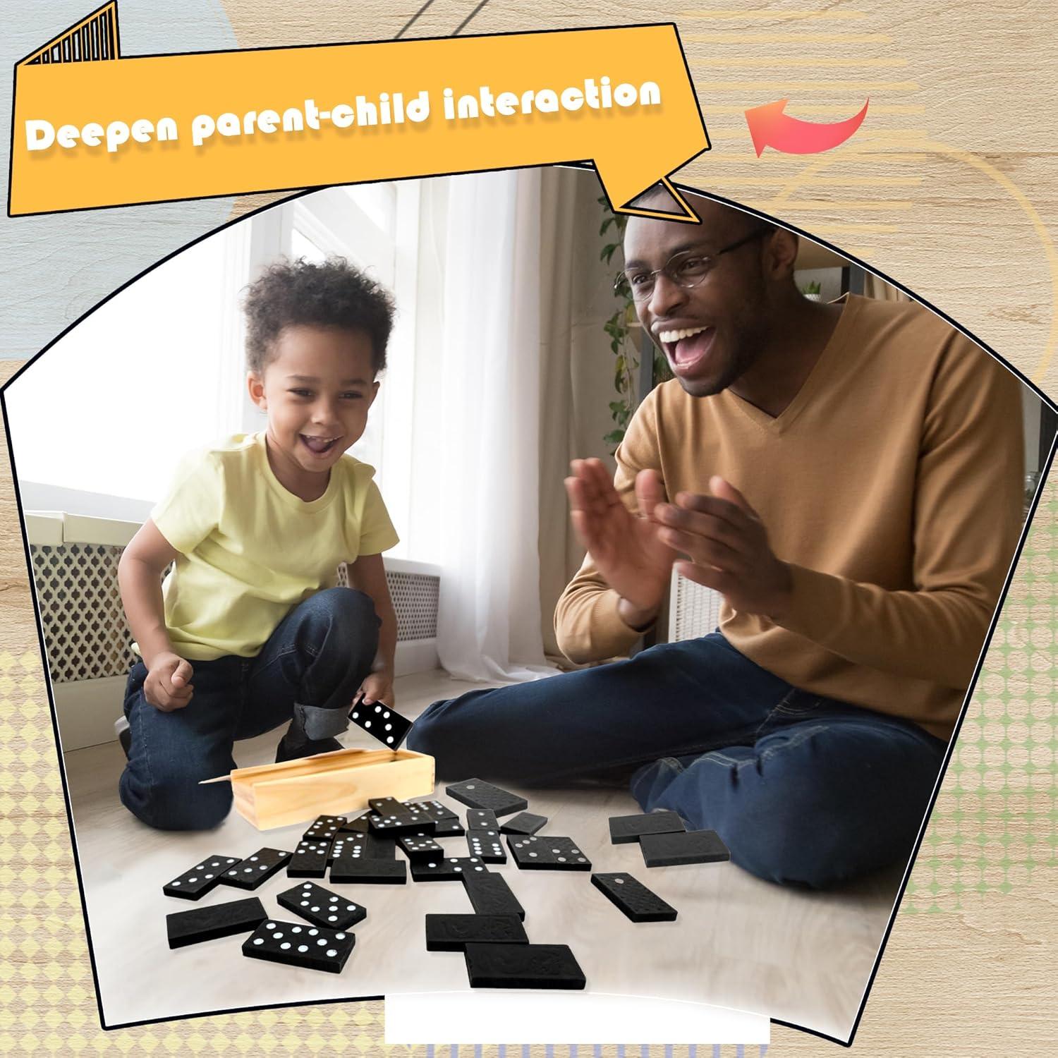 30 Juegos de Dominó de Madera Mini Kugliwa Doble 6 para Niños