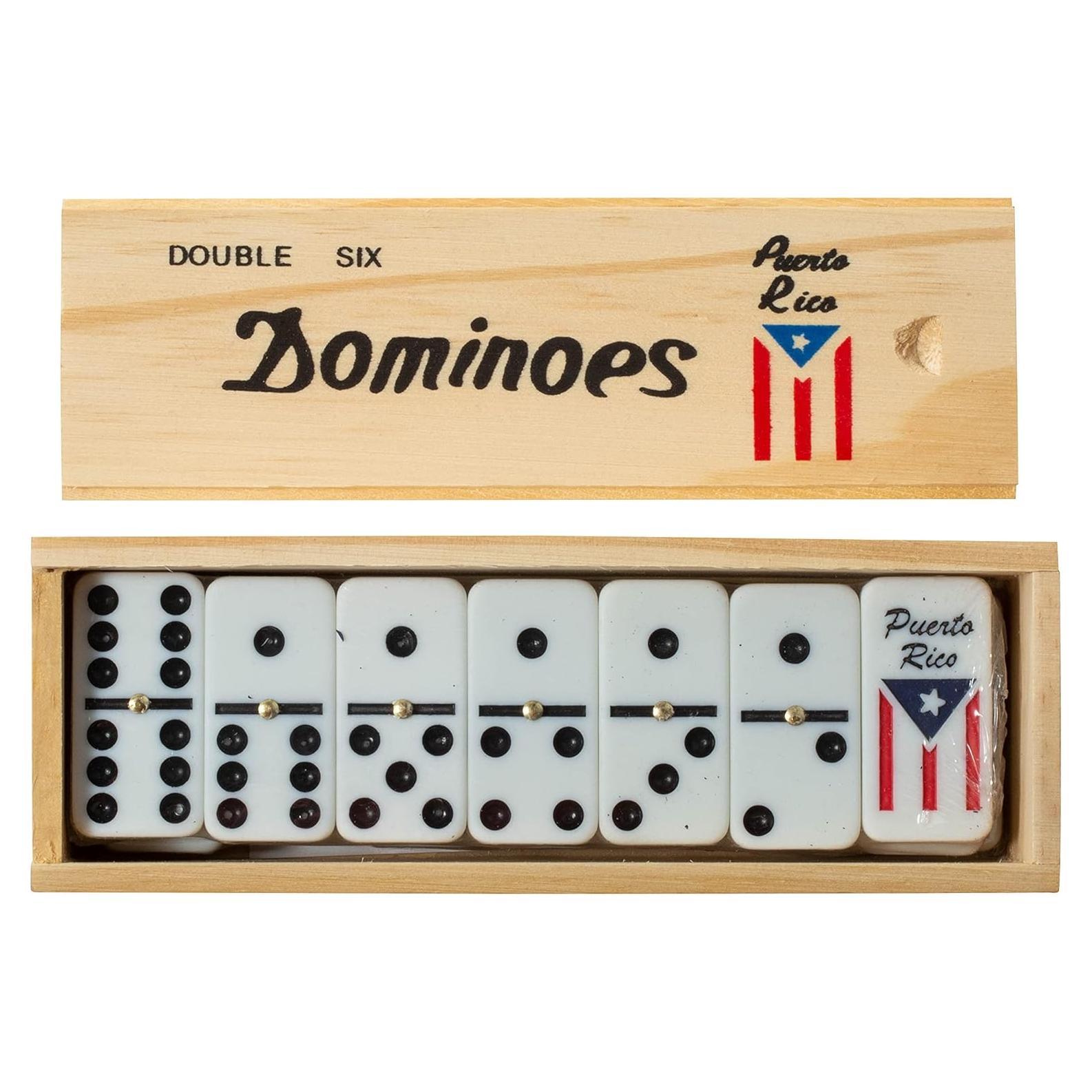 Juego de Dóminos Doble Seis Artisan Owl Puerto Rico con Caja de Madera