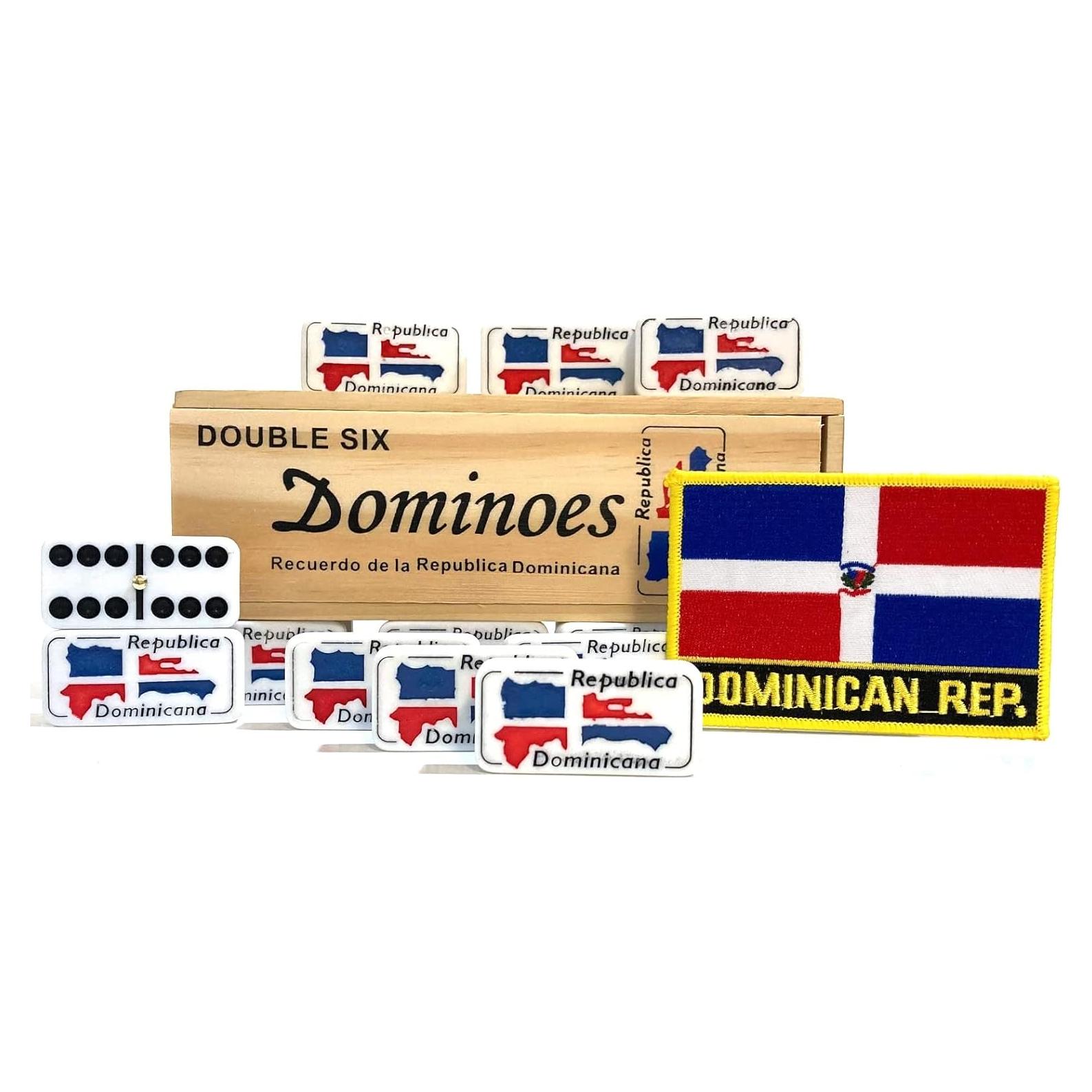 Dominó Doble Seis Dominicano con Bandera Grabada - 0.55 kg
