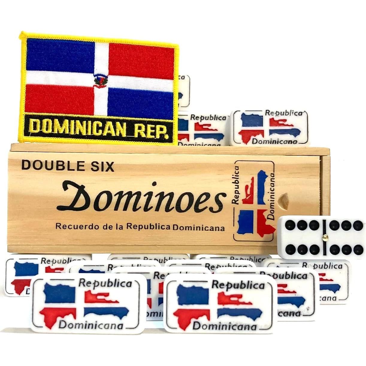 Dominó Doble Seis Dominicano con Bandera Grabada - 0.55 kg