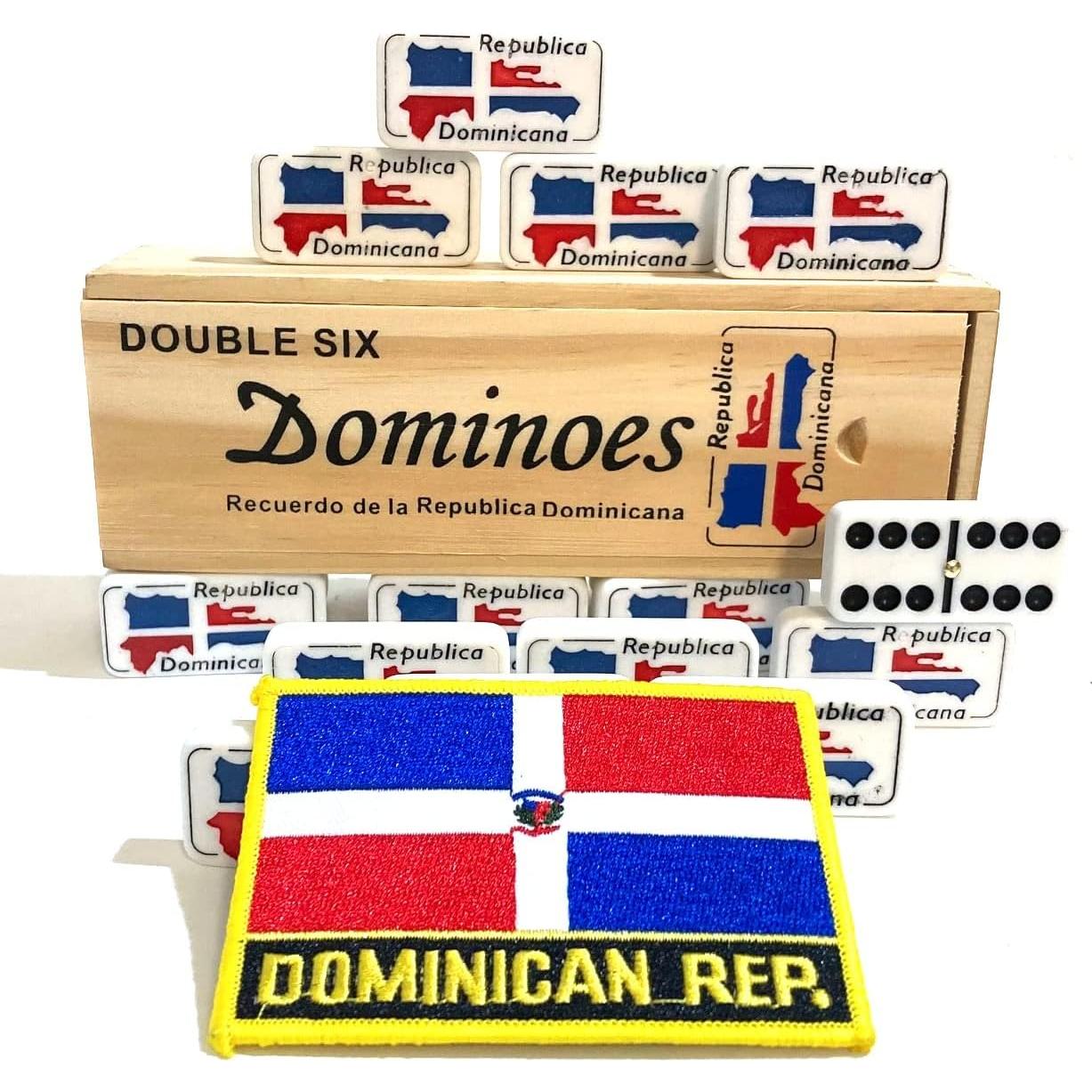 Dominó Doble Seis Dominicano con Bandera Grabada - 0.55 kg