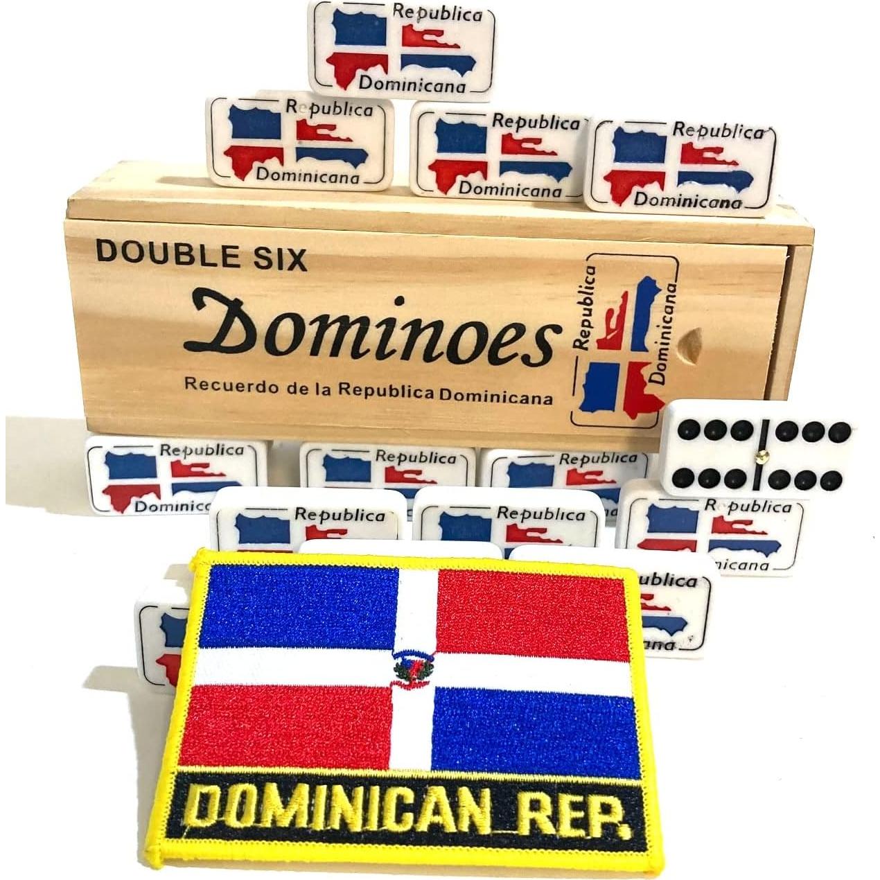 Dominó Doble Seis Dominicano con Bandera Grabada - 0.55 kg