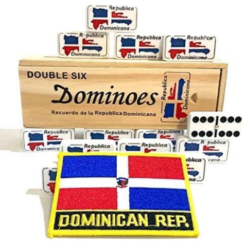 Dominó Doble Seis Dominicano con Bandera Grabada - 0.55 kg