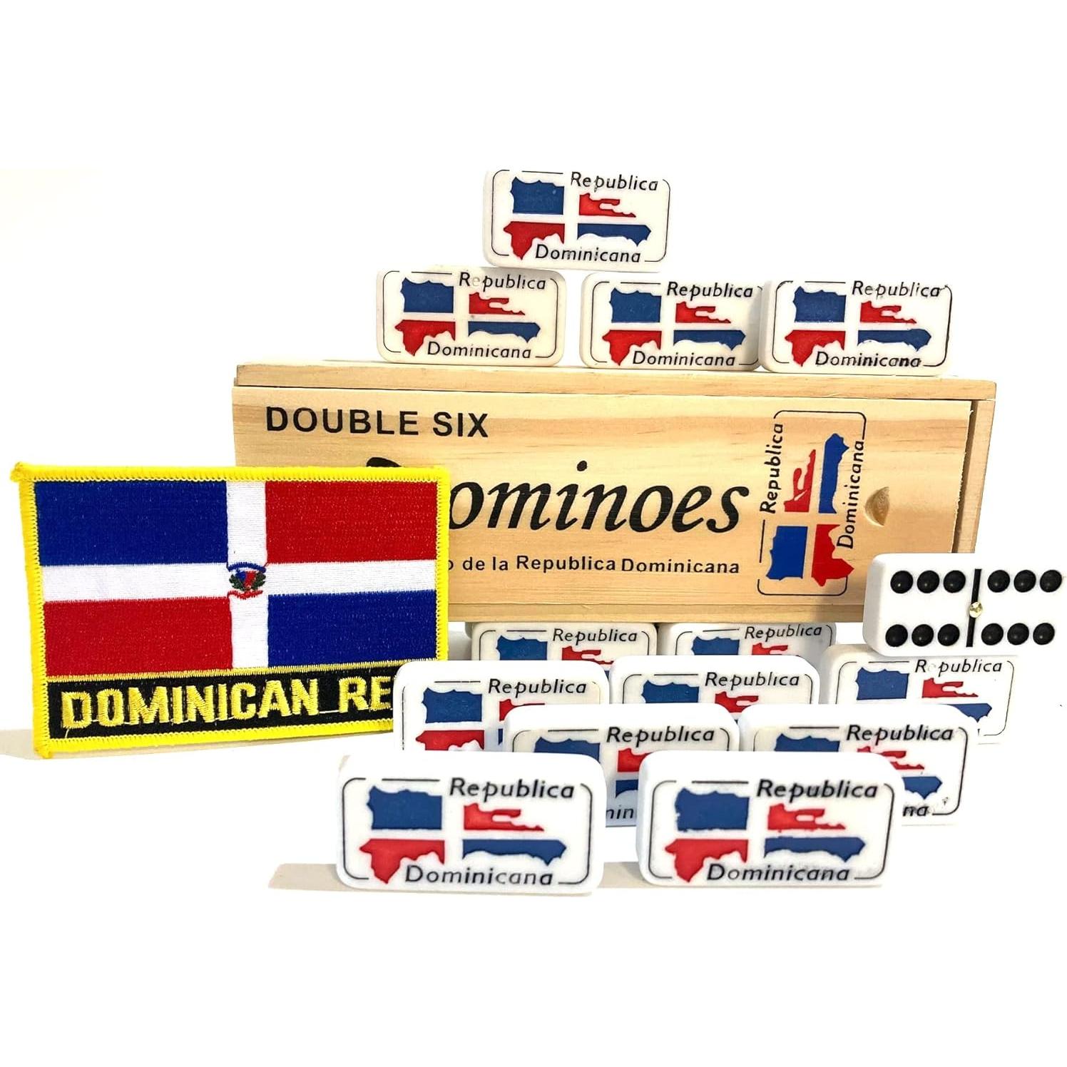 Dominó Doble Seis Dominicano con Bandera Grabada - 0.55 kg