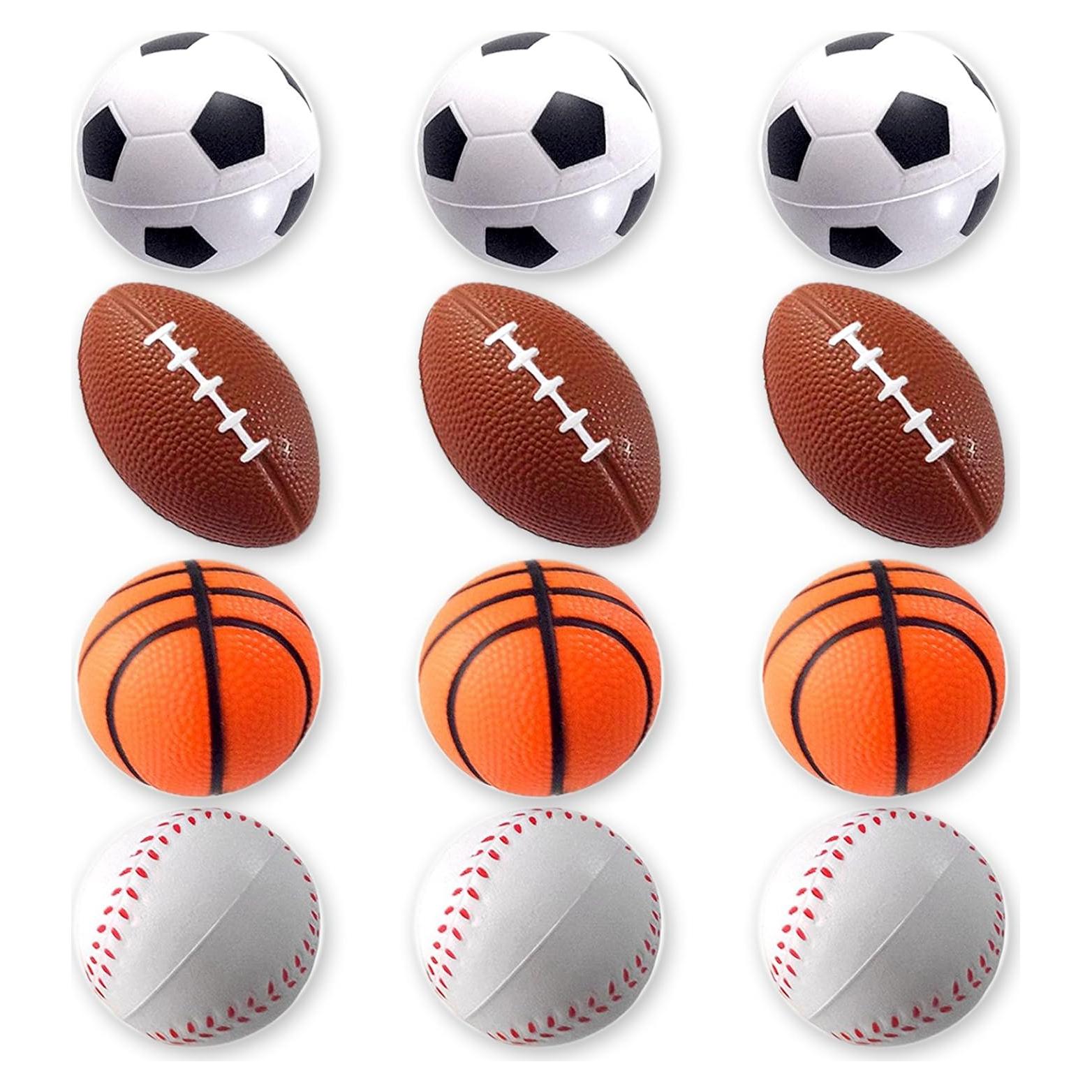 Mini Pelotas Deportivas de Espuma Wall2Wall - Paquete de 12