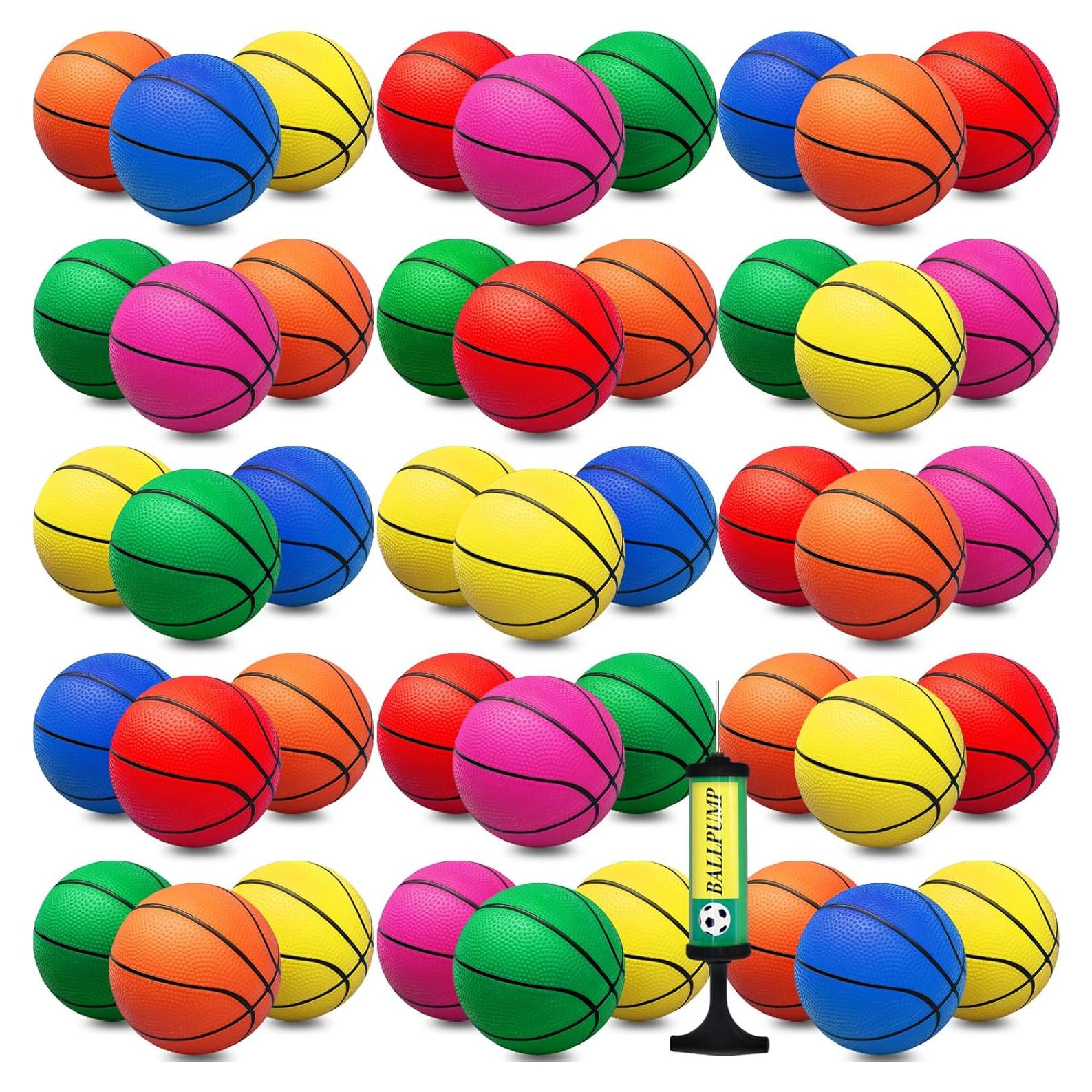 Set de 42 Balones de Baloncesto Mini 6" Oleitodh PVC Colorido