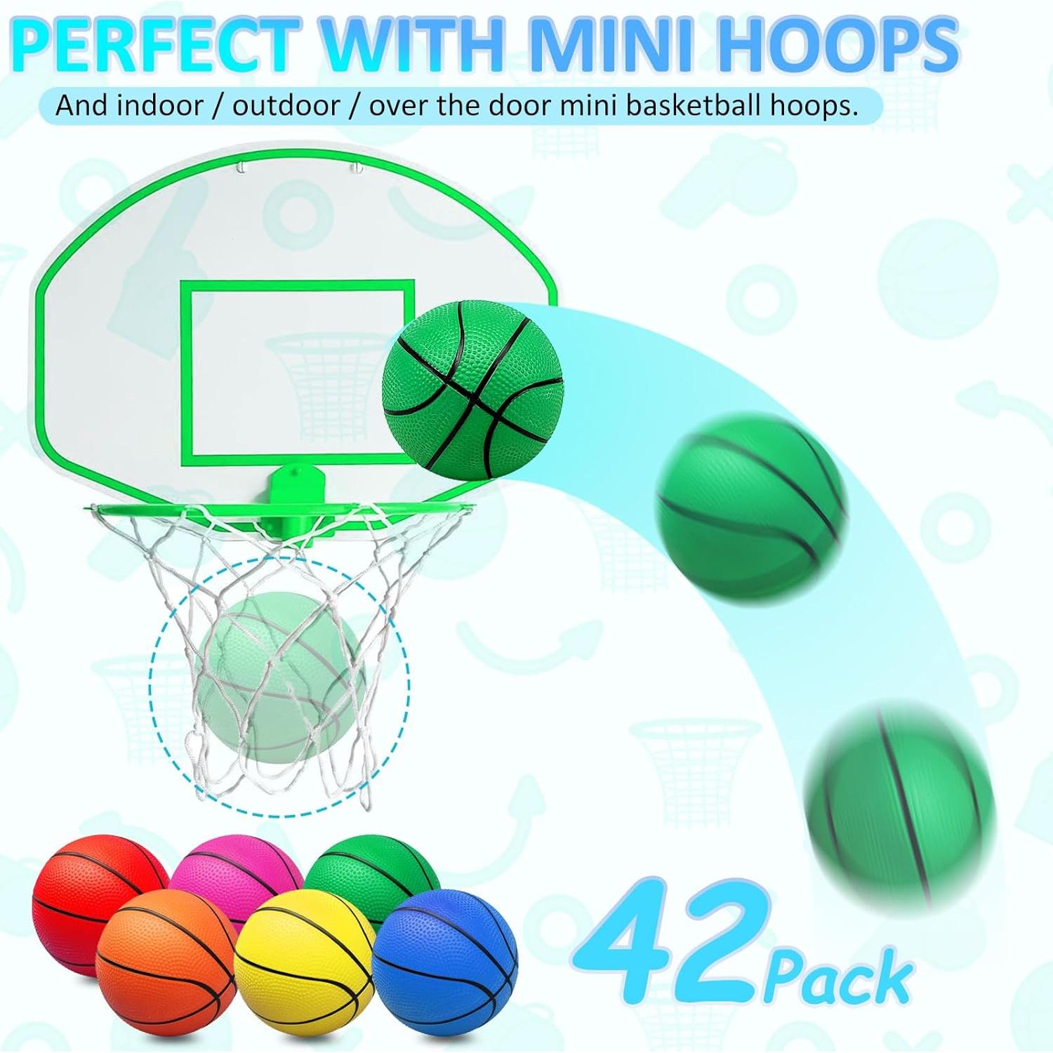 Set de 42 Balones de Baloncesto Mini 6" Oleitodh PVC Colorido