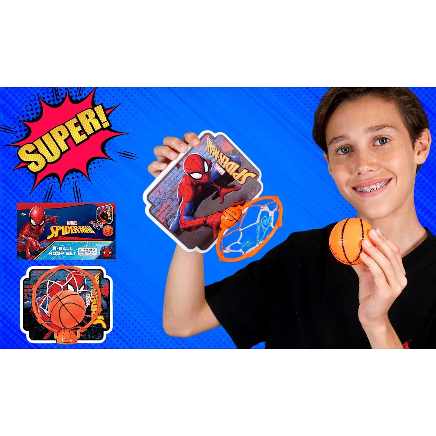 Aro de Baloncesto Mini JA-RU Spiderman con Pelota 10.16 cm