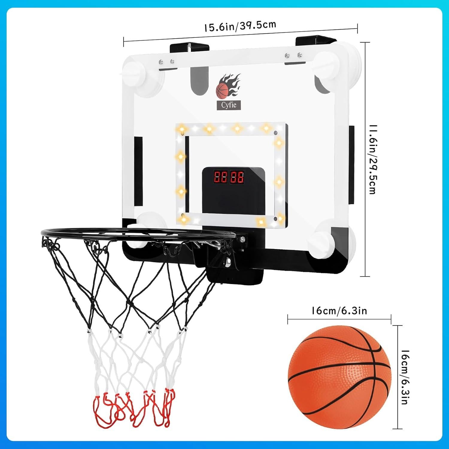 Aro de Baloncesto Mini Cyfie con Luz LED y Marcador