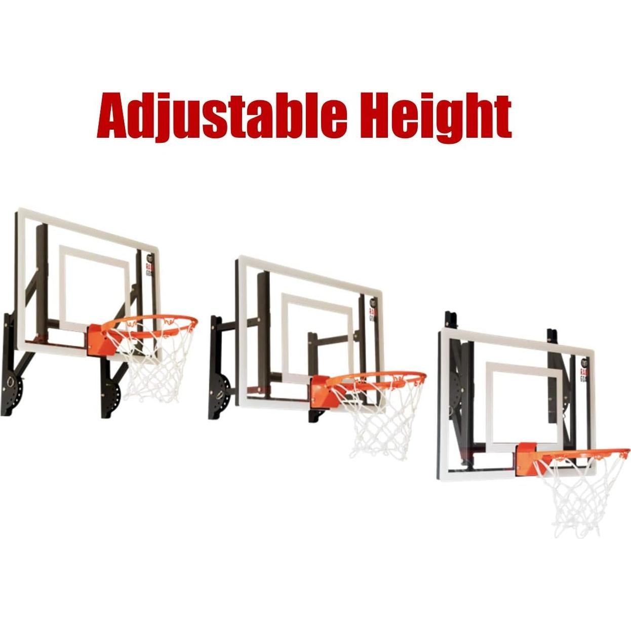 Aro de Baloncesto Mini RAMgoal Ajustable Pared 61 cm con Pelota