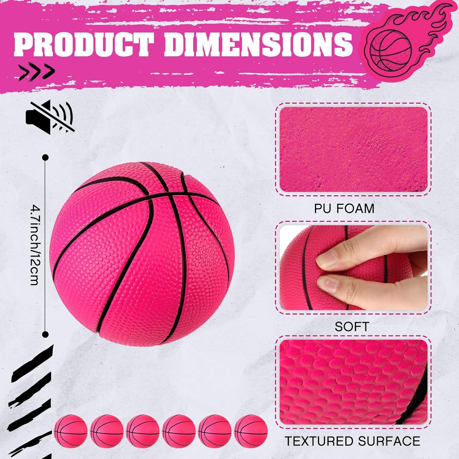 3 Mini Balones de Baloncesto de Espuma Rosa 10 cm - MiniInflat