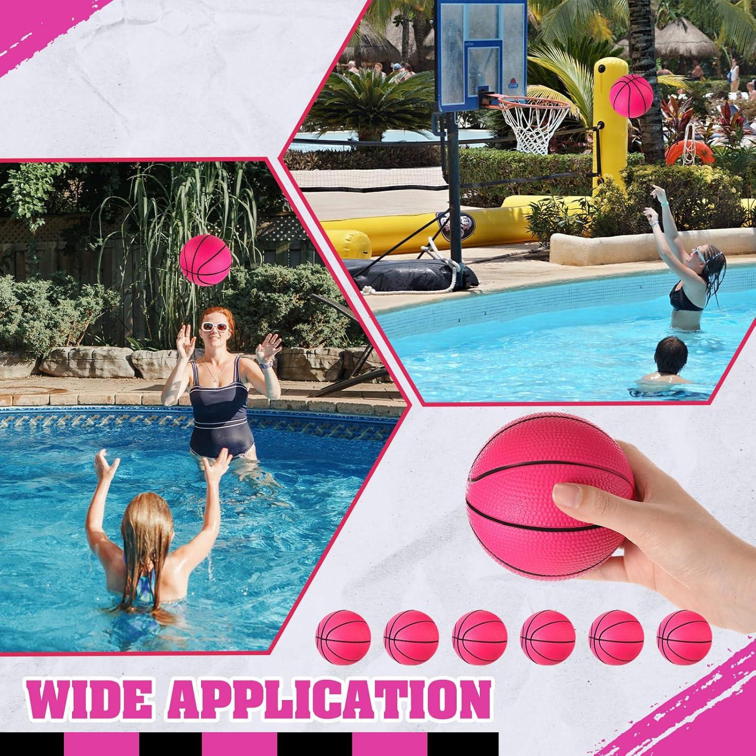 3 Mini Balones de Baloncesto de Espuma Rosa 10 cm - MiniInflat