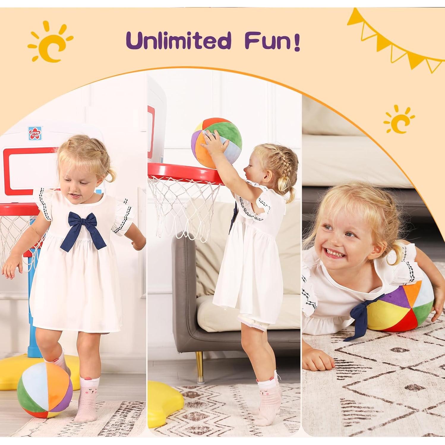 Pelota de Baloncesto Suave LINKBOY Tamaño 3 Multicolor 18 cm