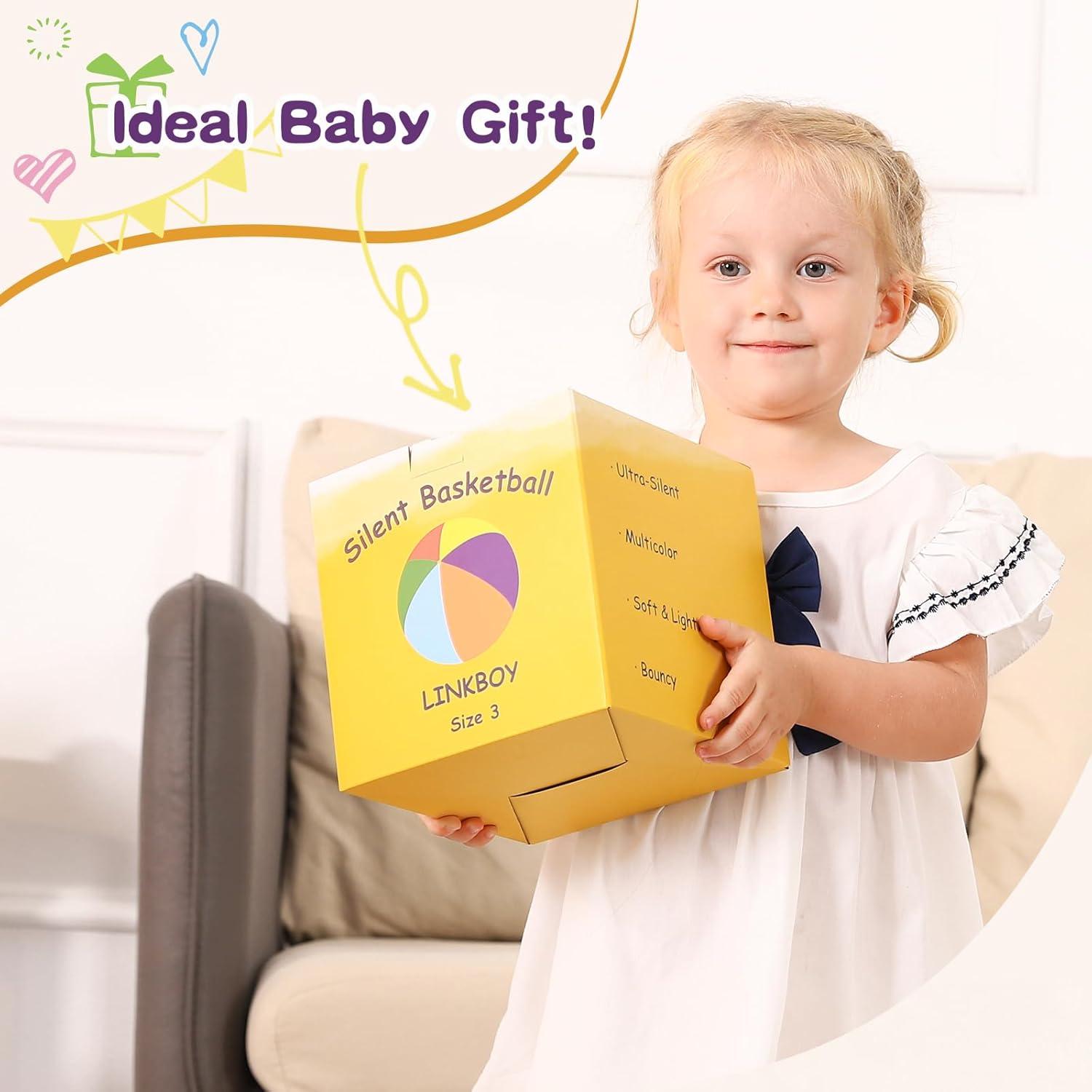 Pelota de Baloncesto Suave LINKBOY Tamaño 3 Multicolor 18 cm