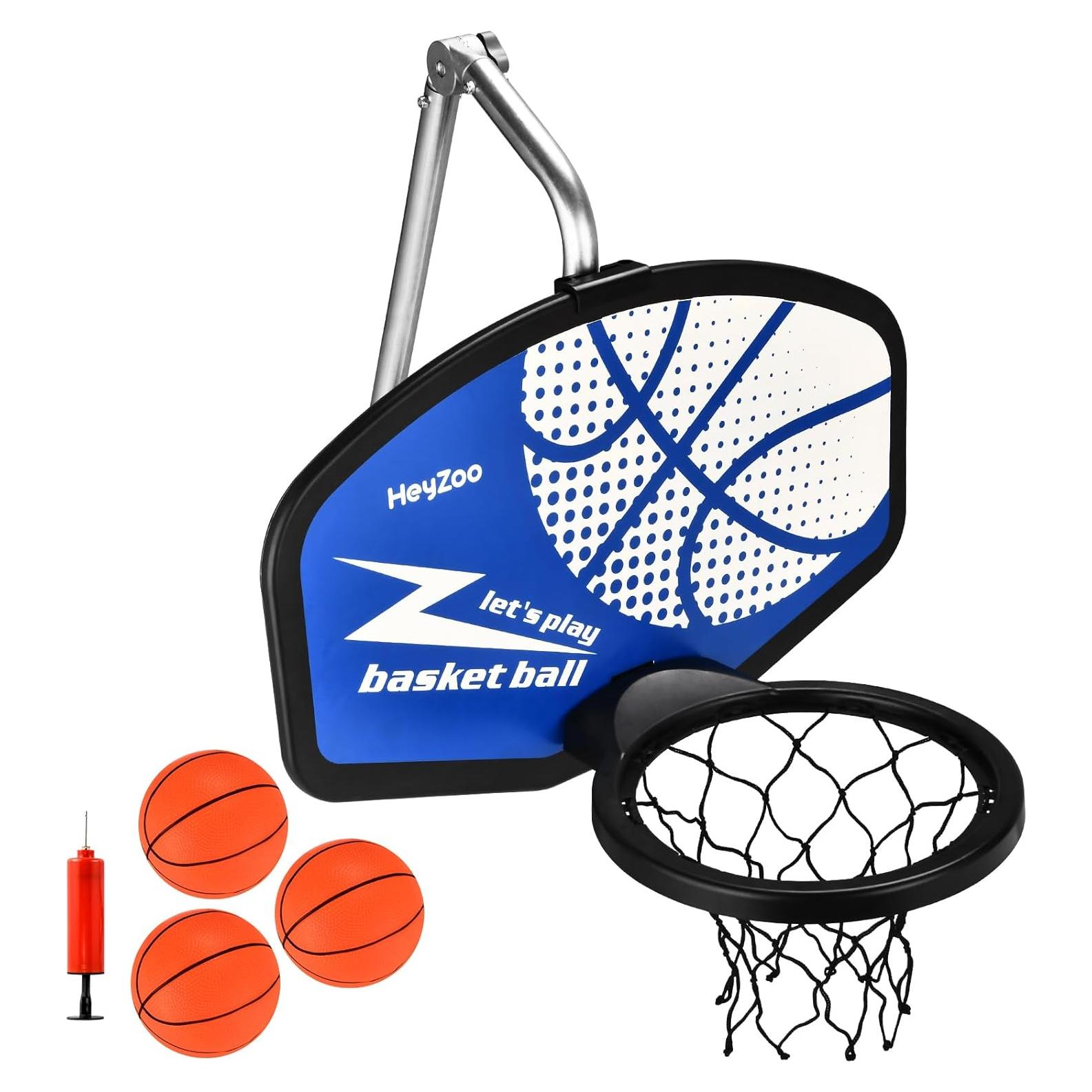 Aro de Baloncesto HeyZoo para Trampolín Ajustable con Pelotas