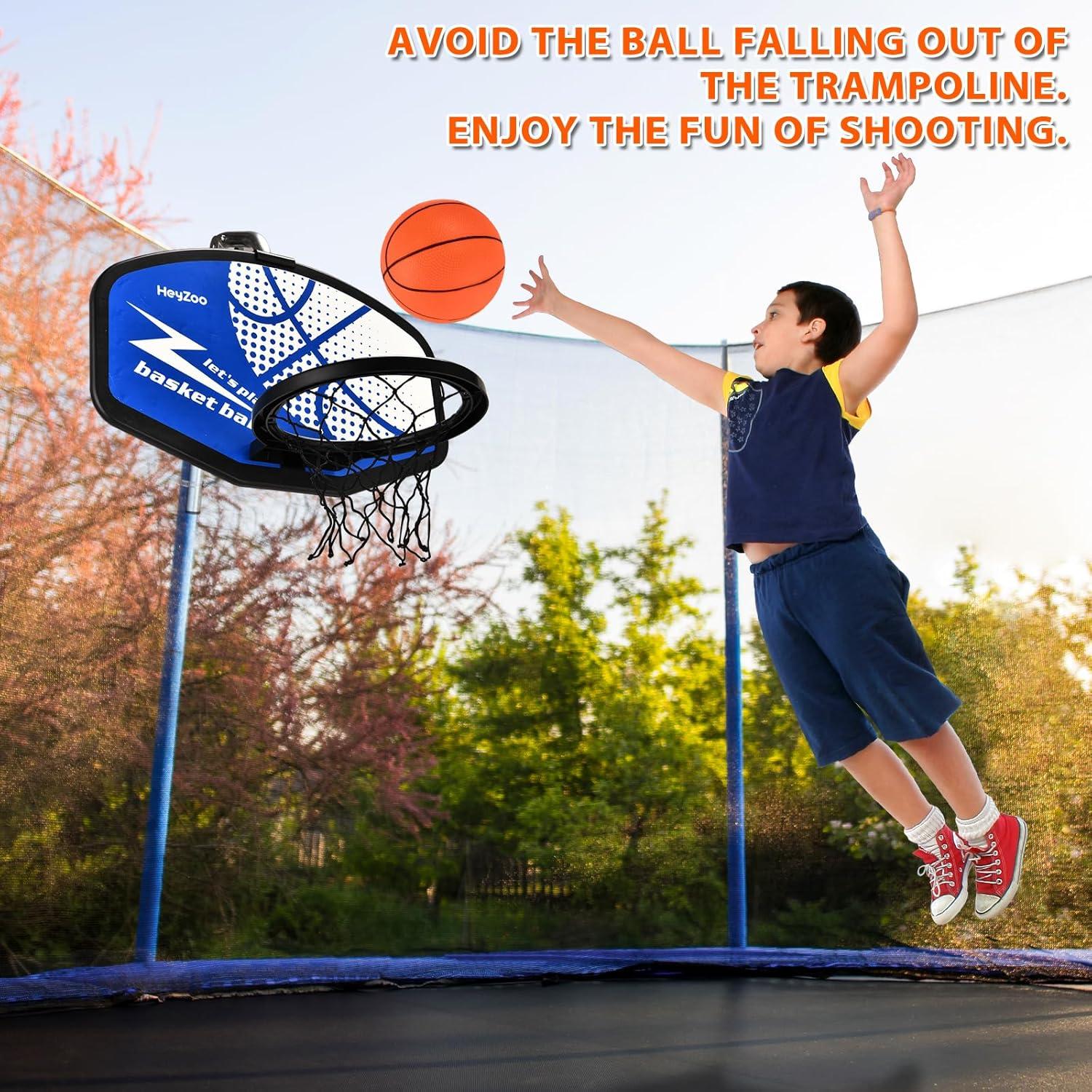 Aro de Baloncesto HeyZoo para Trampolín Ajustable con Pelotas