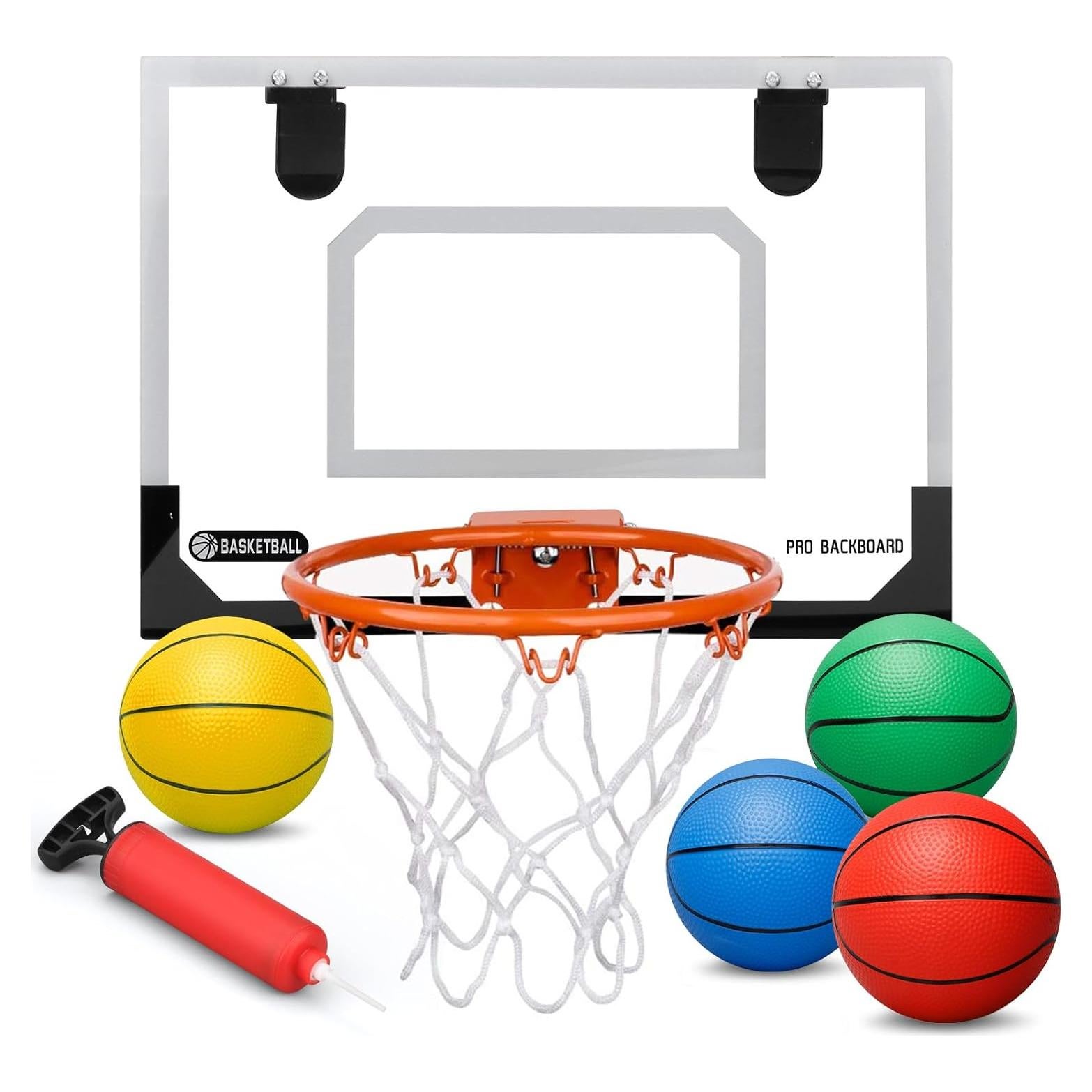 Juego de Aros de Baloncesto Mini Amarlozn con 3 Balones de Goma
