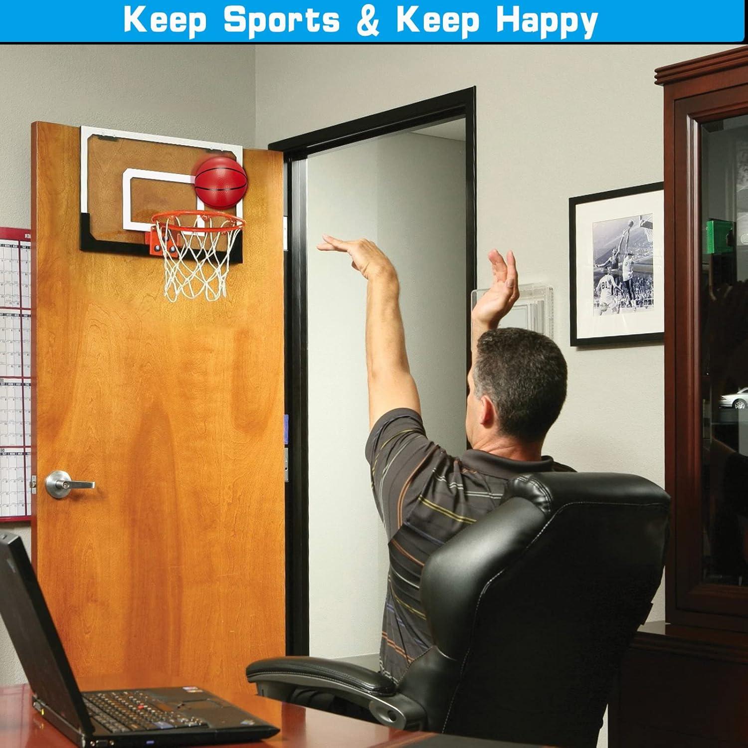 Juego de Aros de Baloncesto Mini Amarlozn con 3 Balones de Goma