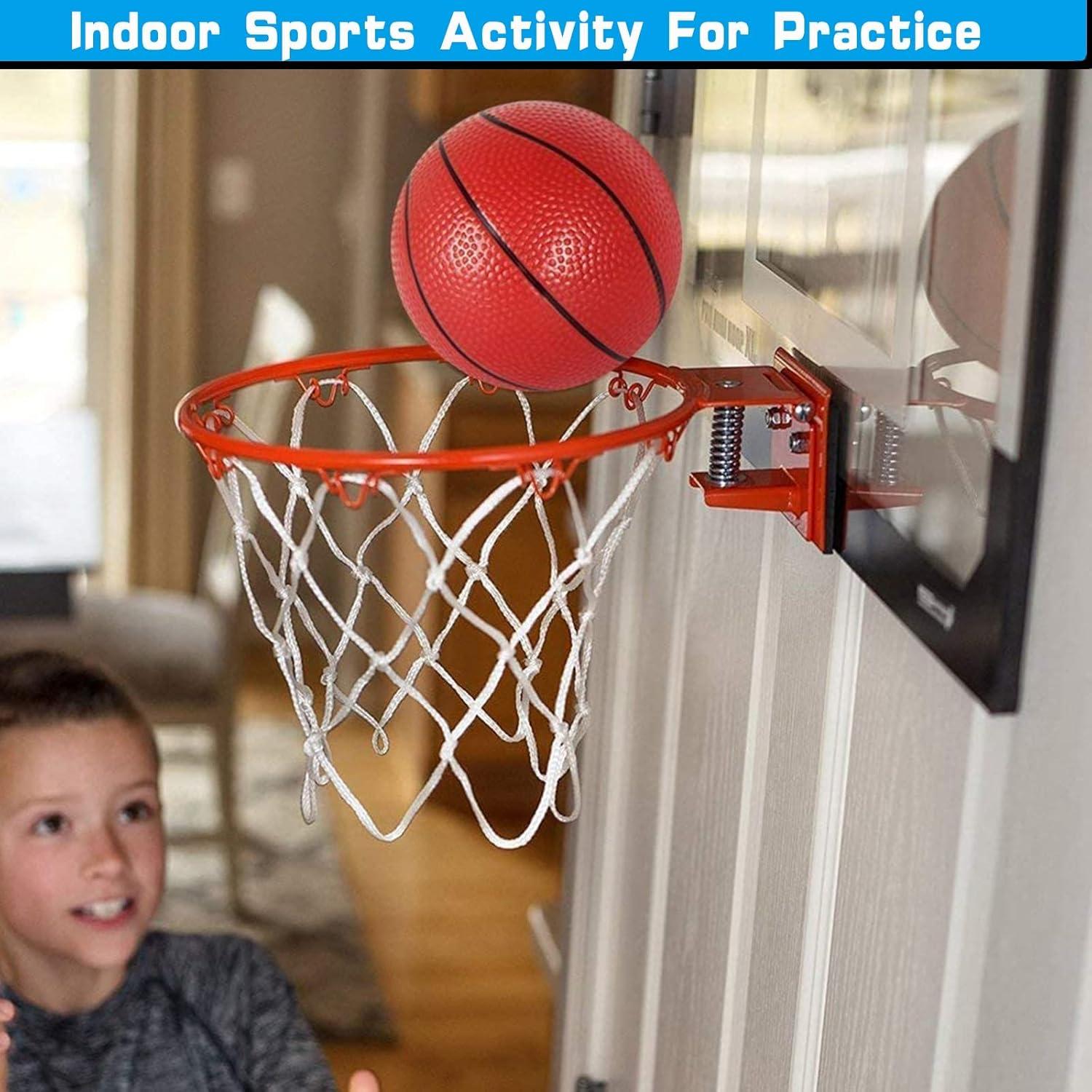 Juego de Aros de Baloncesto Mini Amarlozn con 3 Balones de Goma