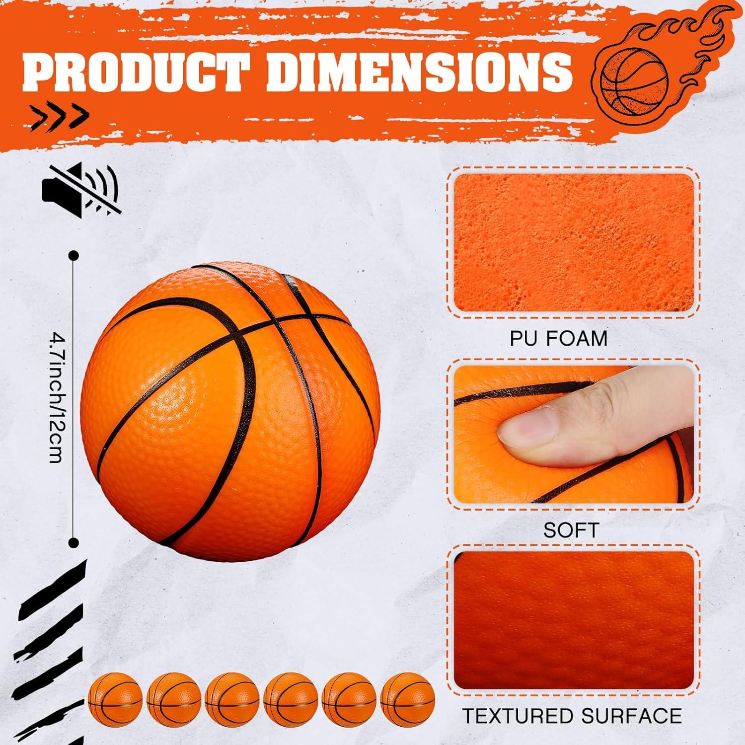 6 Pelotas de Baloncesto de Espuma MiniInflat 12.7cm Naranja