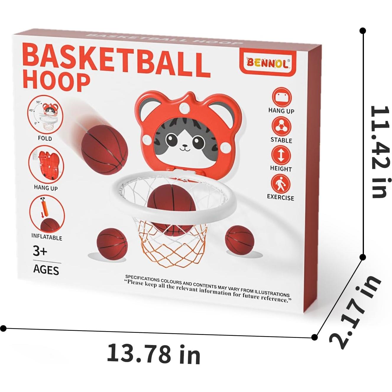 Aro de Baloncesto Mini Bennol para Niños 4 Pelotas Ajustable
