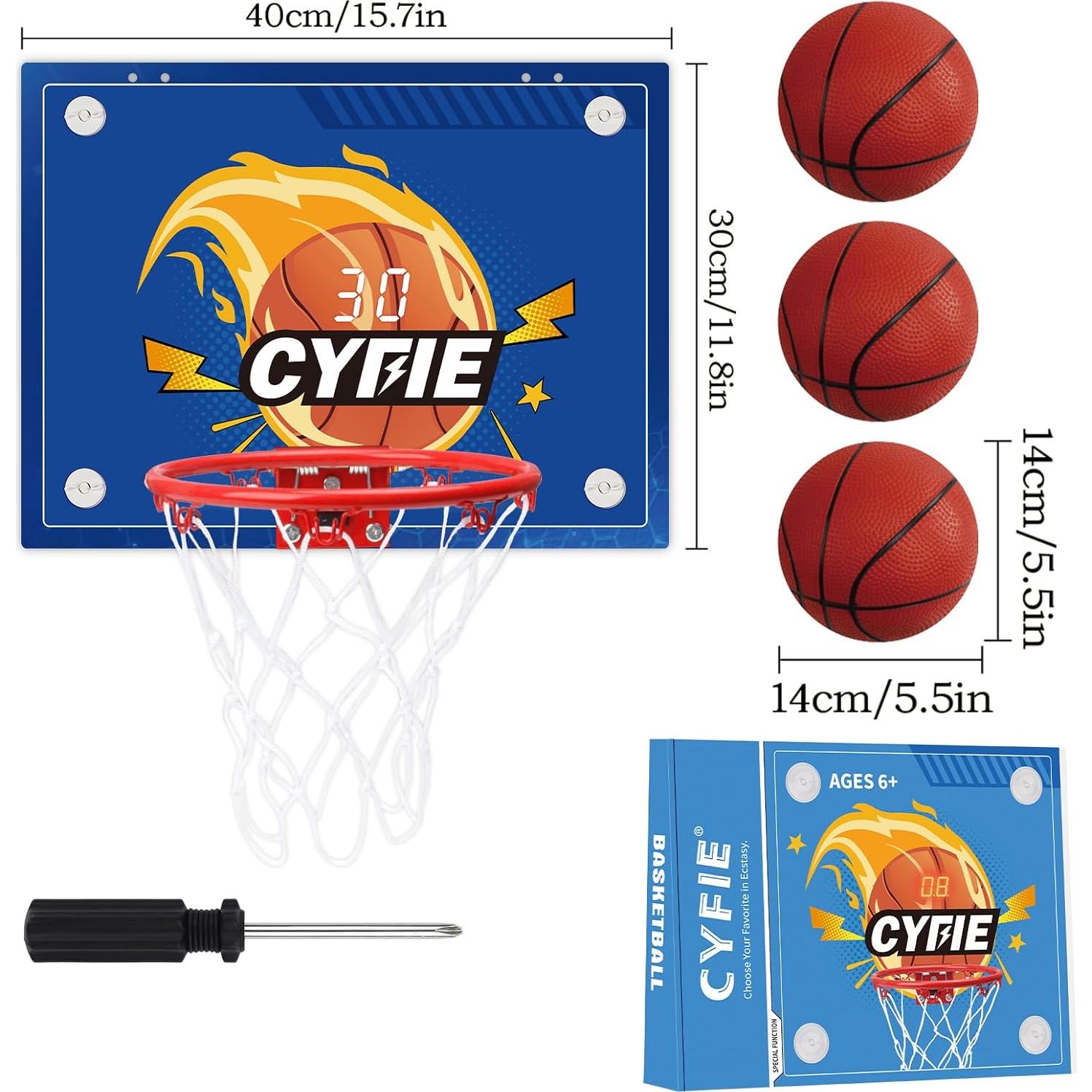 Aro de Baloncesto Mini Interior Cyfie con Ventosa Azul 61x41cm