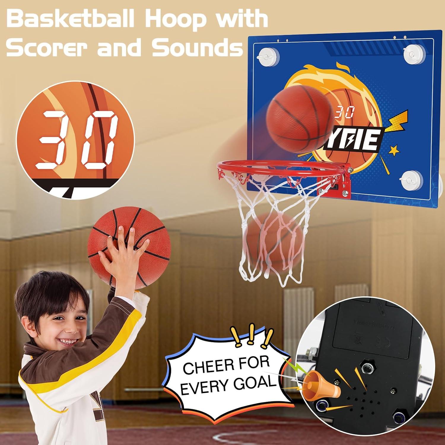 Aro de Baloncesto Mini Interior Cyfie con Ventosa Azul 61x41cm