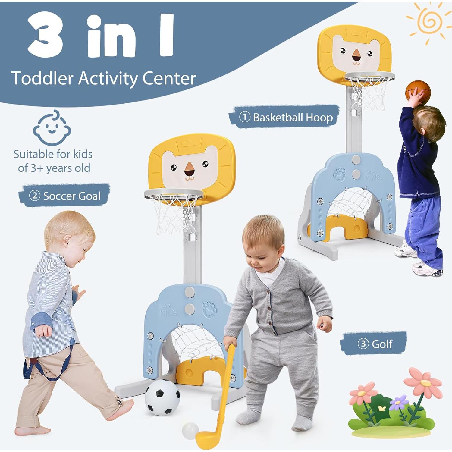 Canasta de Baloncesto HONEY JOY Ajustable para Niños 30-115 cm