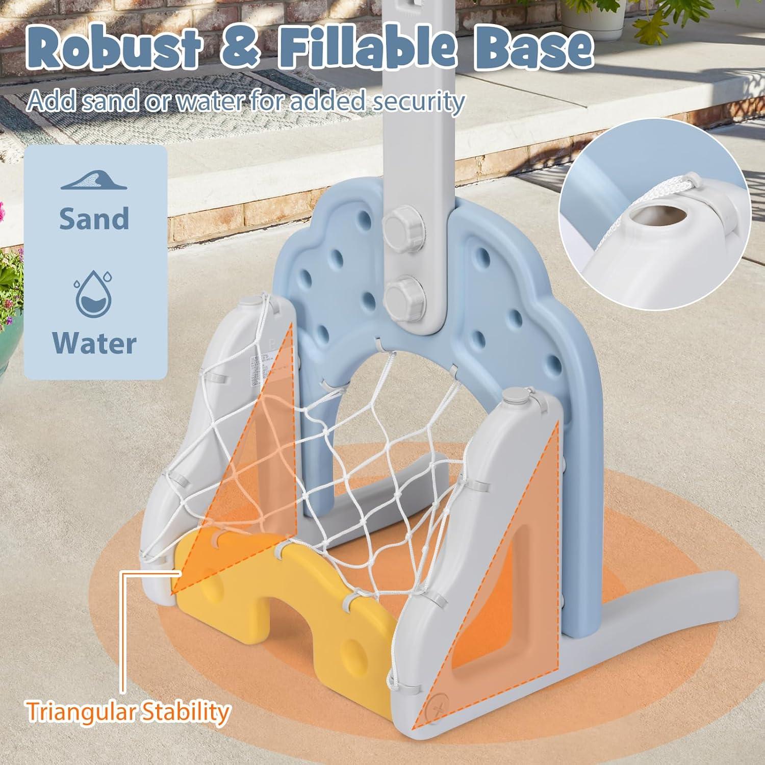 Canasta de Baloncesto HONEY JOY Ajustable para Niños 30-115 cm