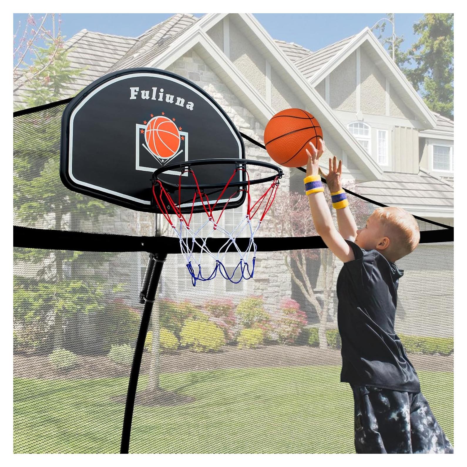 Aro de Baloncesto para Trampolín Fuliuna con Red Protectora