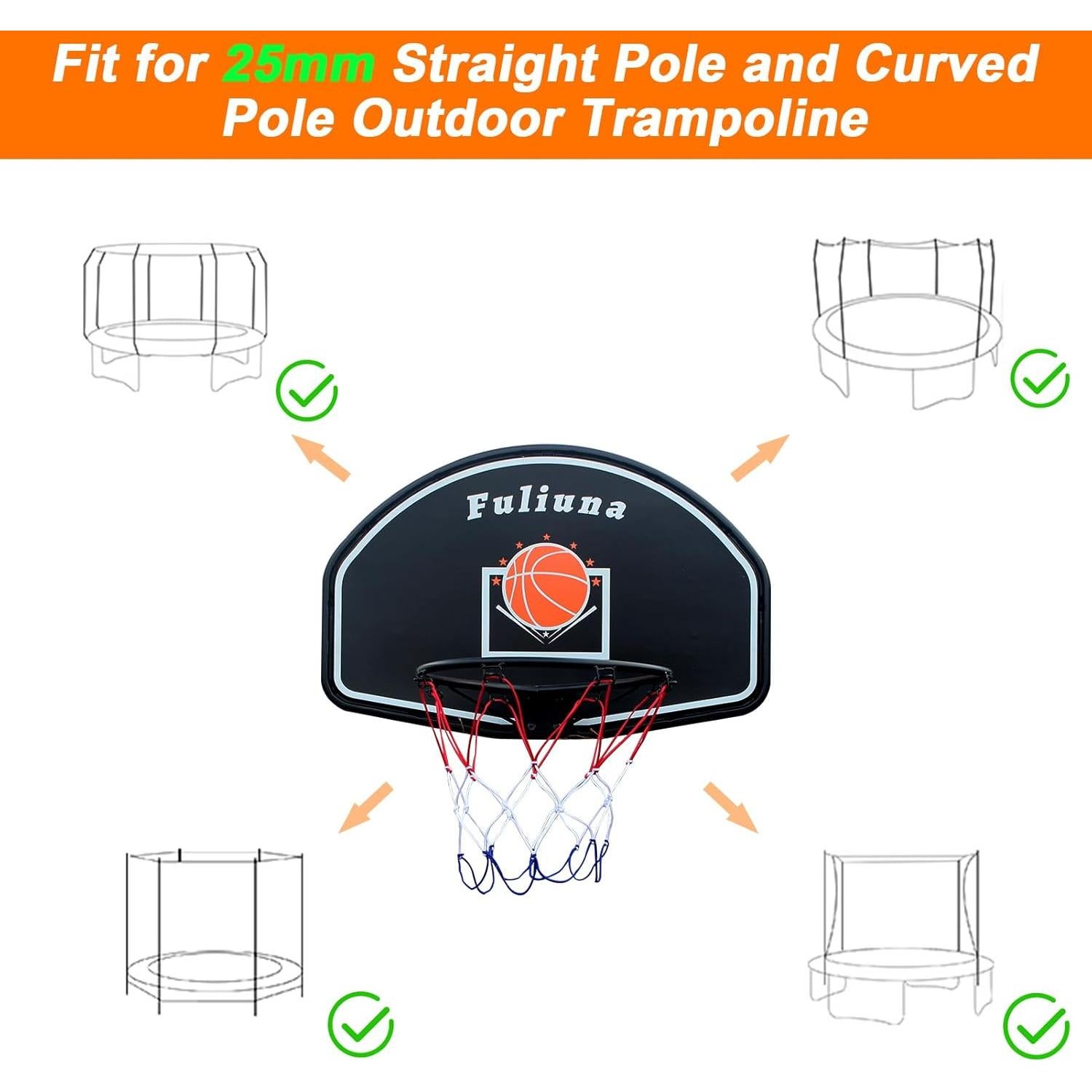 Aro de Baloncesto para Trampolín Fuliuna con Red Protectora