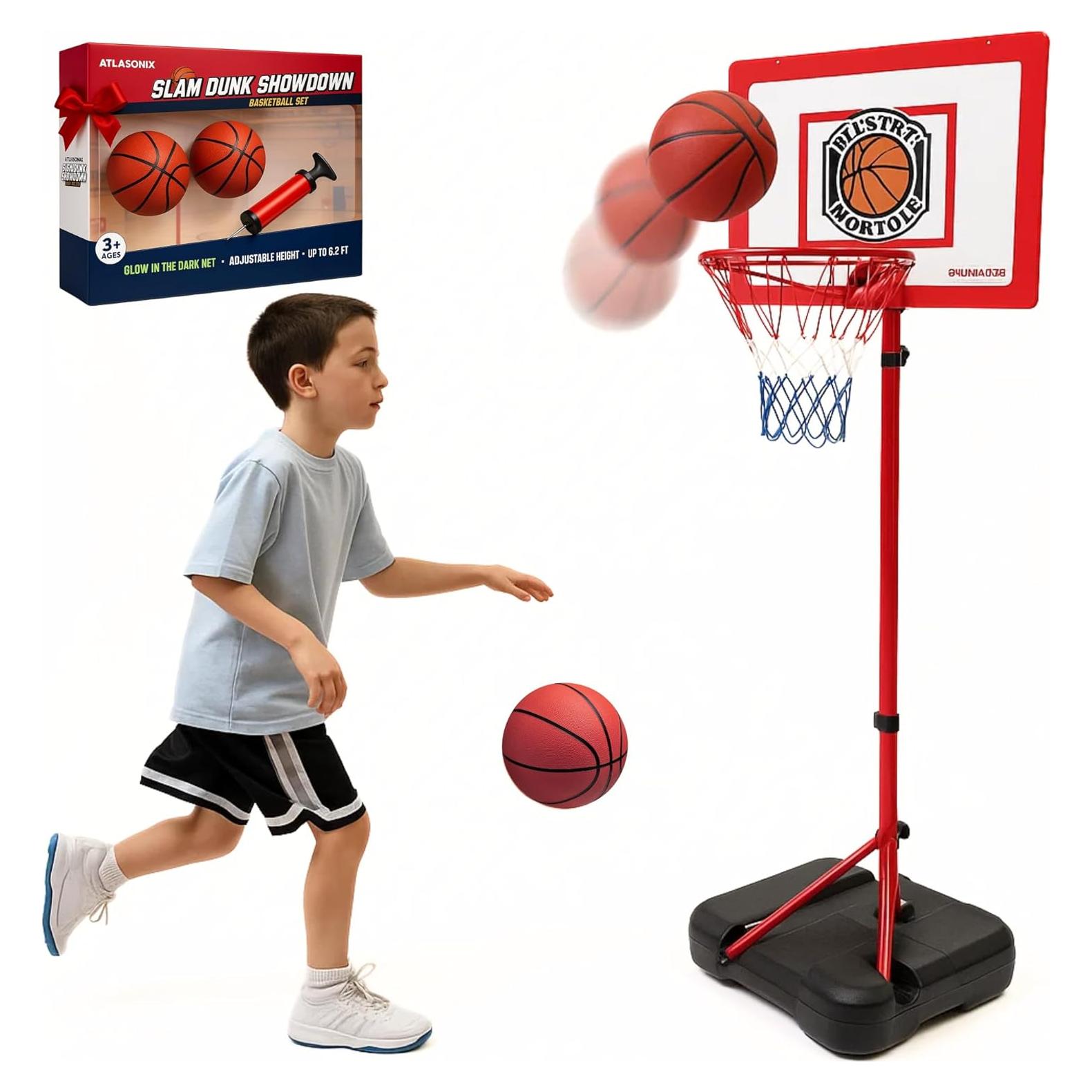Aro de Baloncesto Ajustable Atlasonix para Niños 4-8 Años