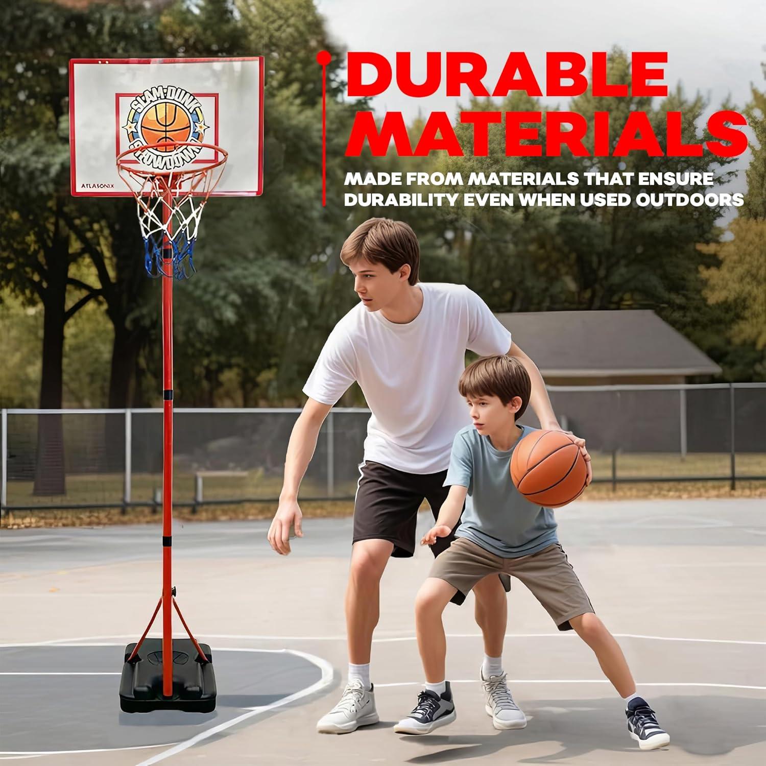 Aro de Baloncesto Ajustable Atlasonix para Niños 4-8 Años