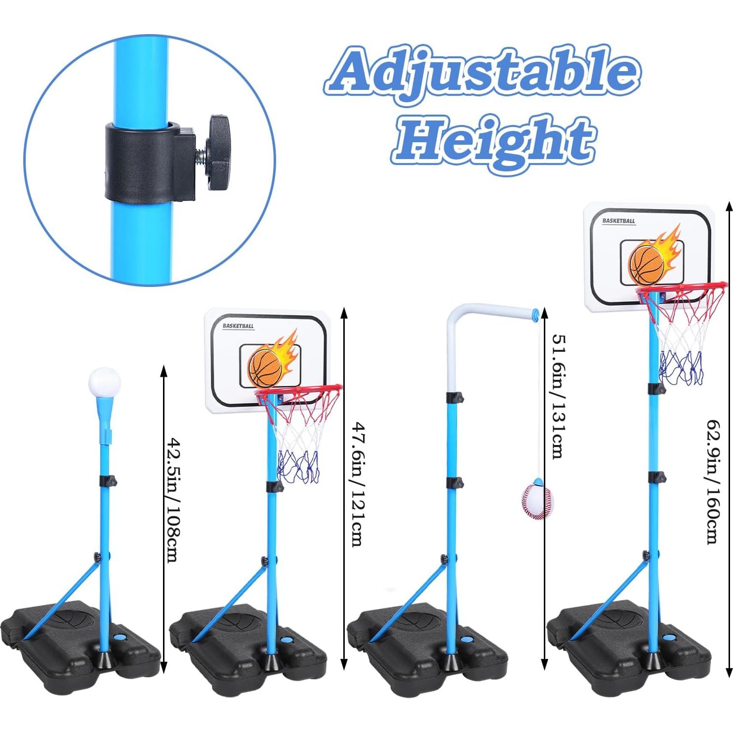 Aro de Baloncesto 4 en 1 Biulotter para Niños Ajustable
