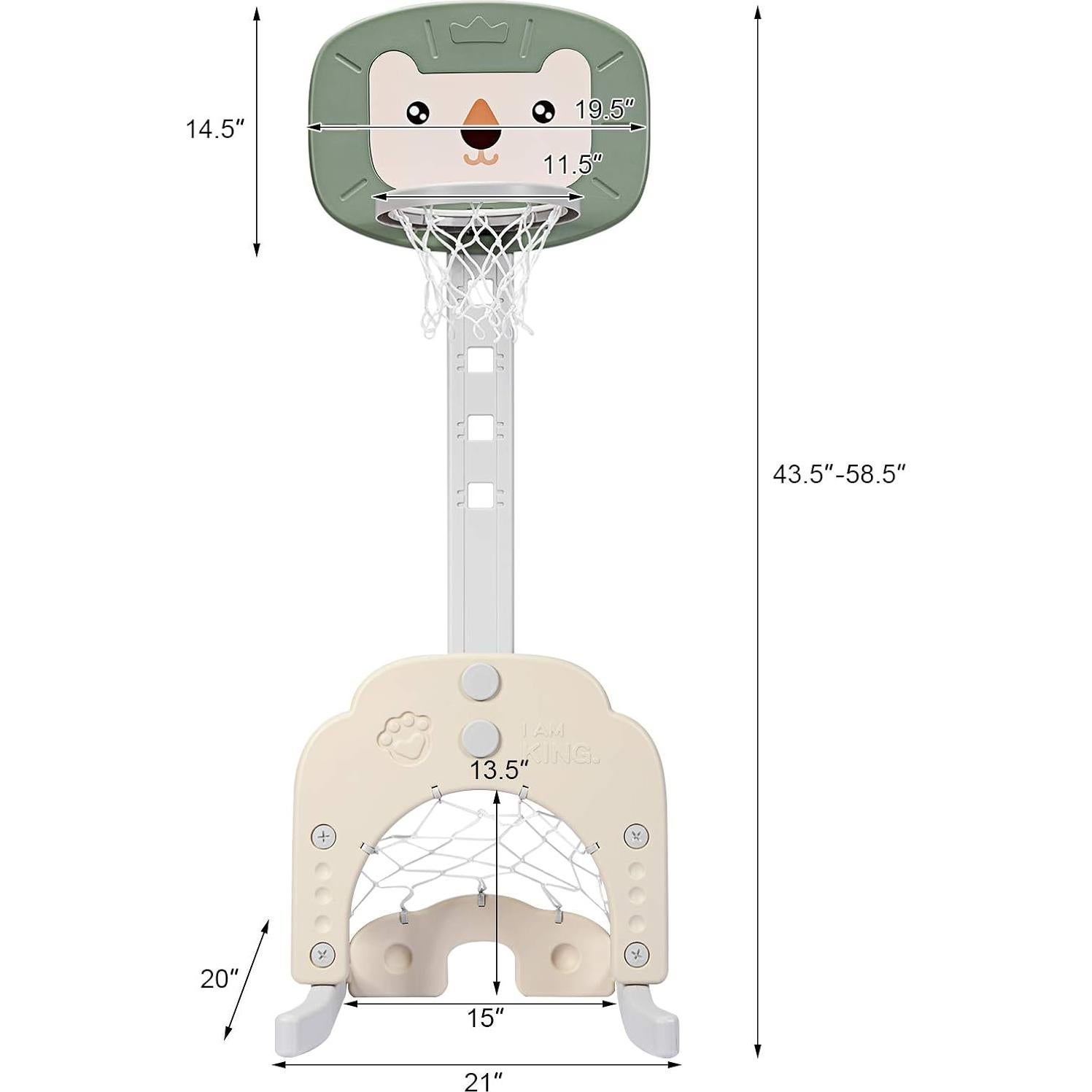 Aro de Baloncesto AKUSTIK 3 en 1 para Niños Pequeños