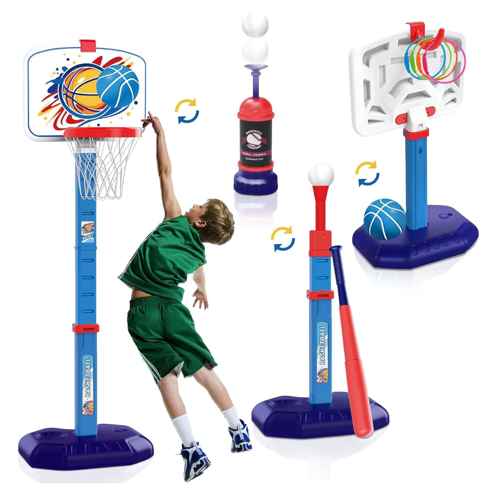 Juego 4 en 1 Apexnark para Niños - Baloncesto y Béisbol